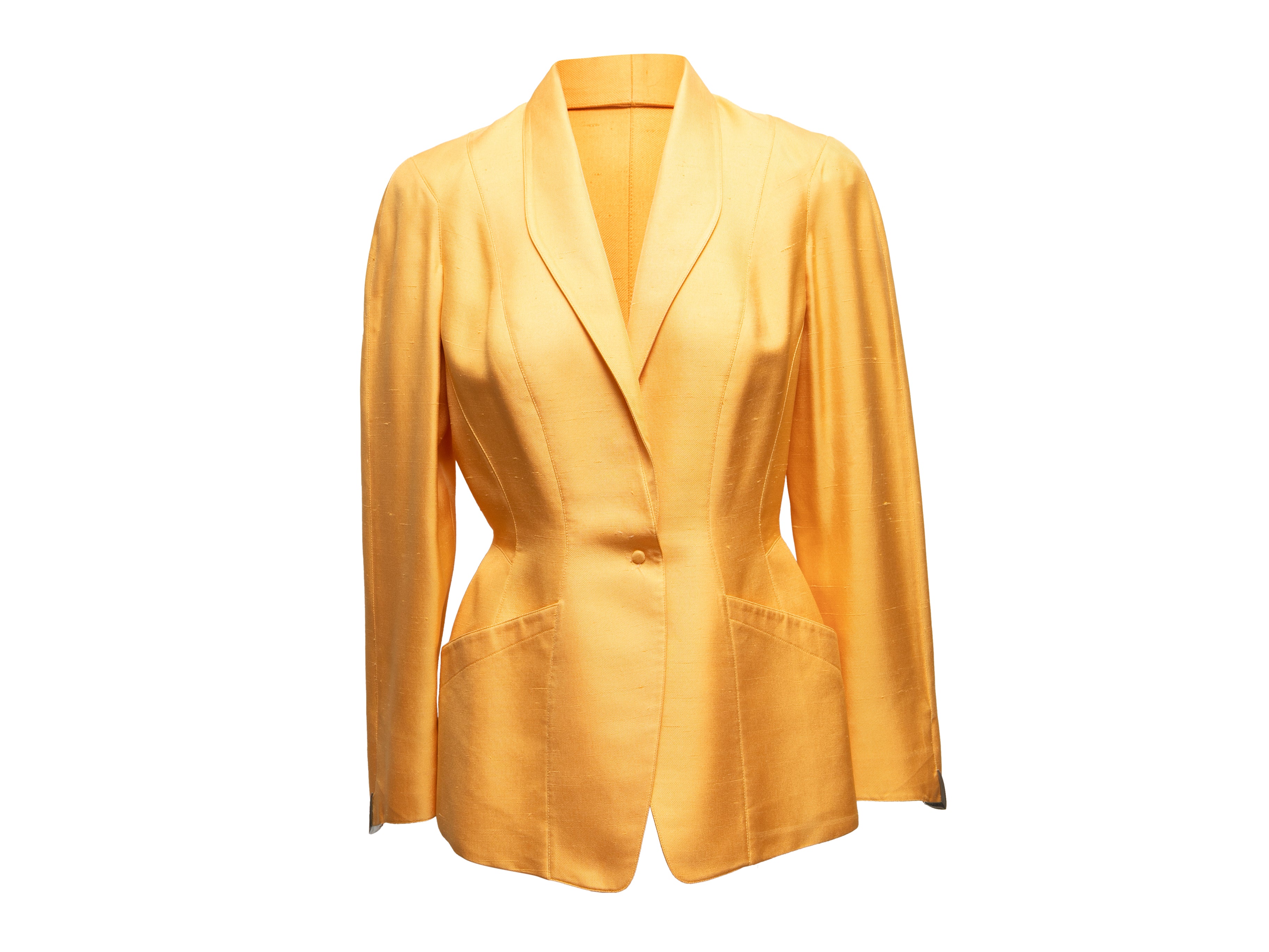 Yellow 1988 Silk Blazer Size FR 40