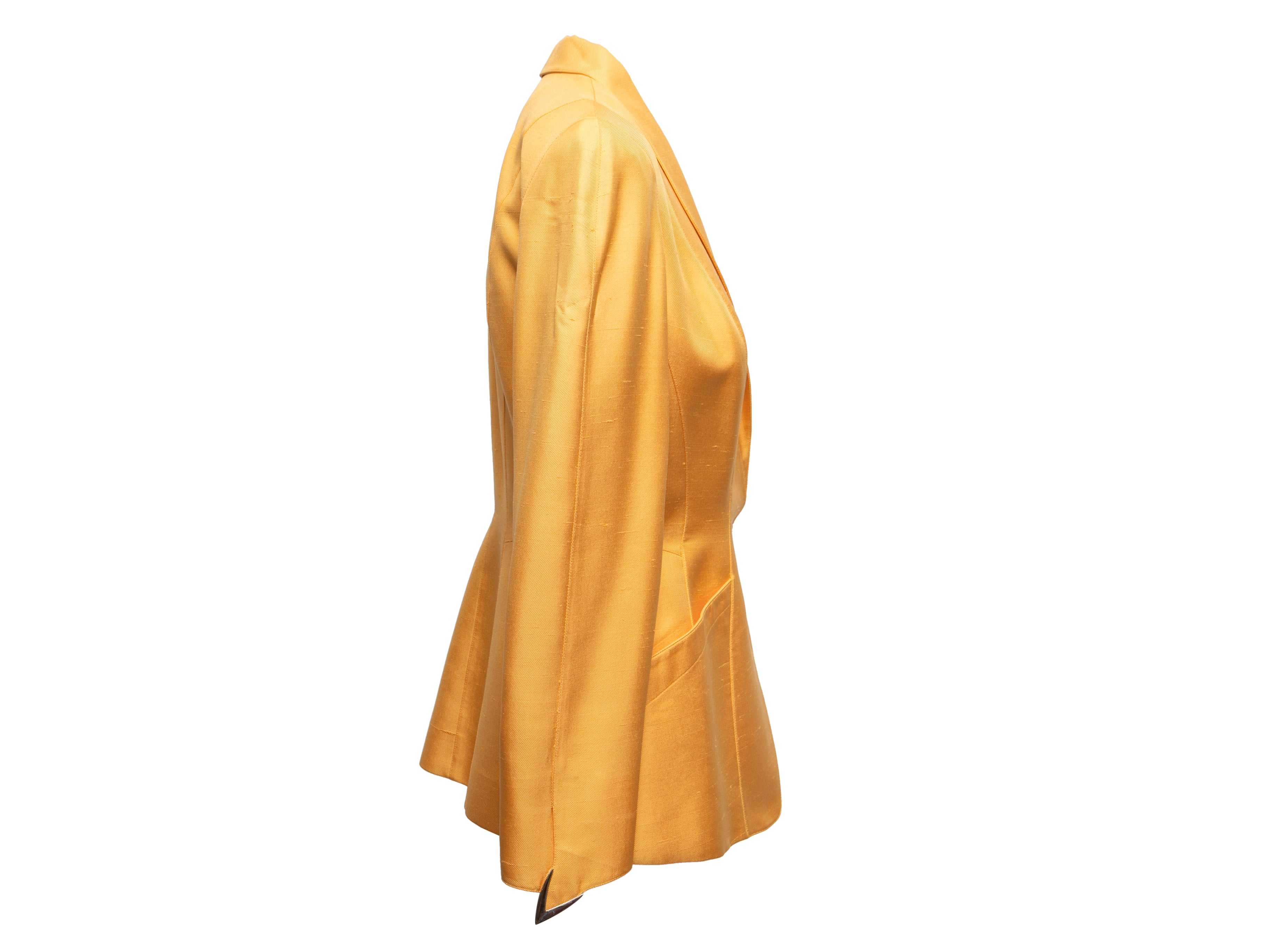 Yellow 1988 Silk Blazer Size FR 40