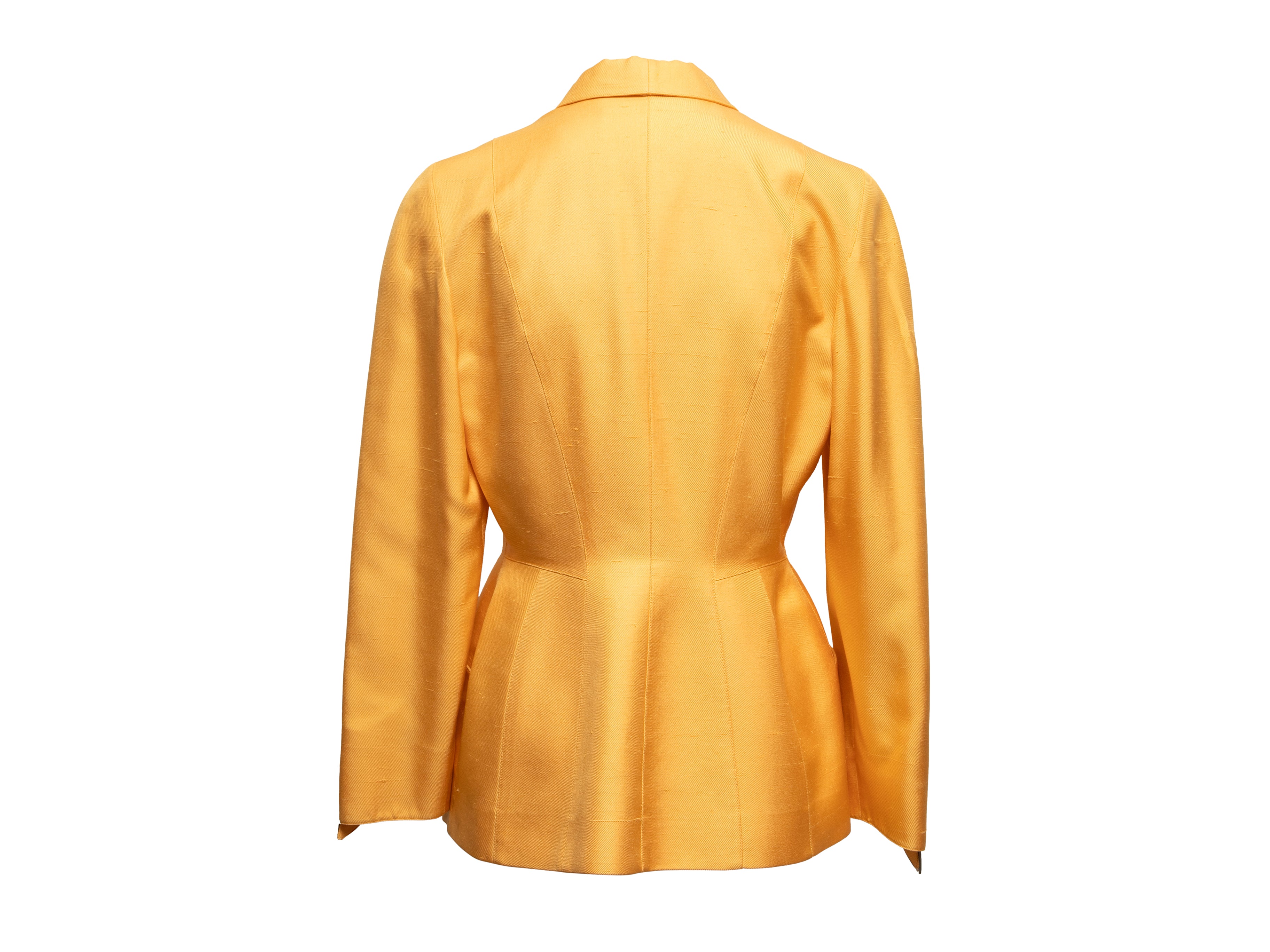 Yellow 1988 Silk Blazer Size FR 40