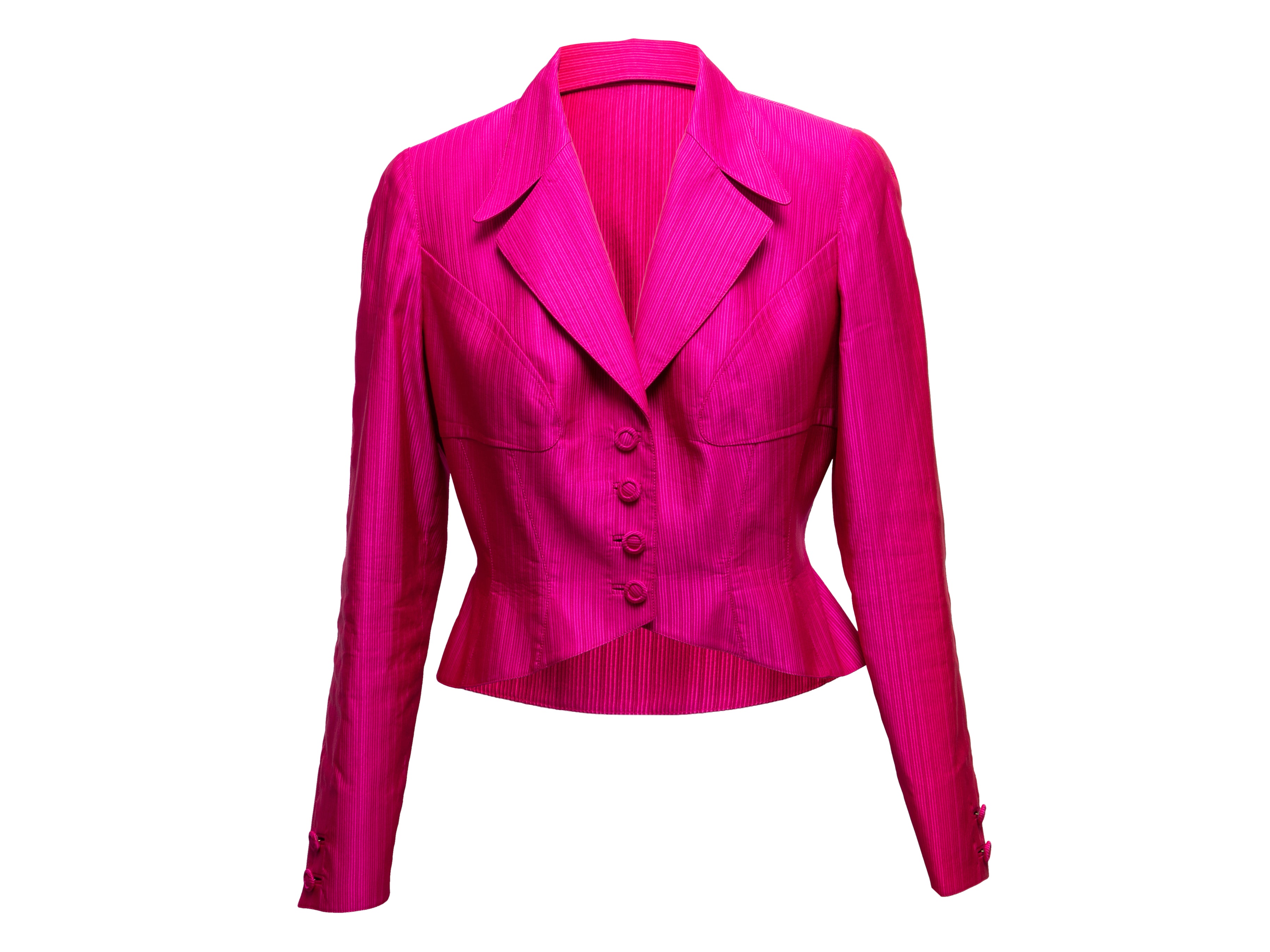 Fuchsia Cropped Blazer Size FR 42