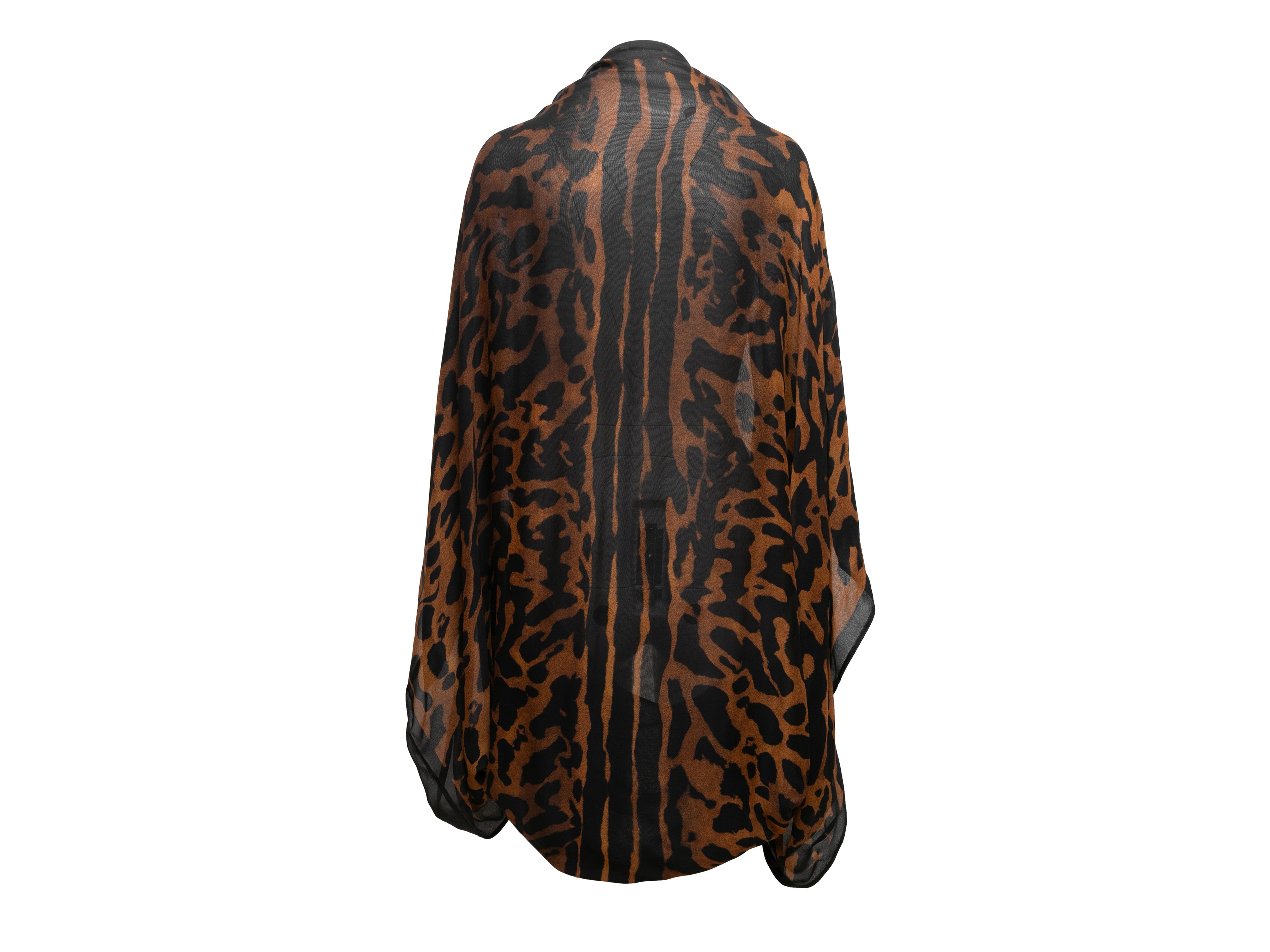 Black & Brown Leopard Print Shrug Size O/S