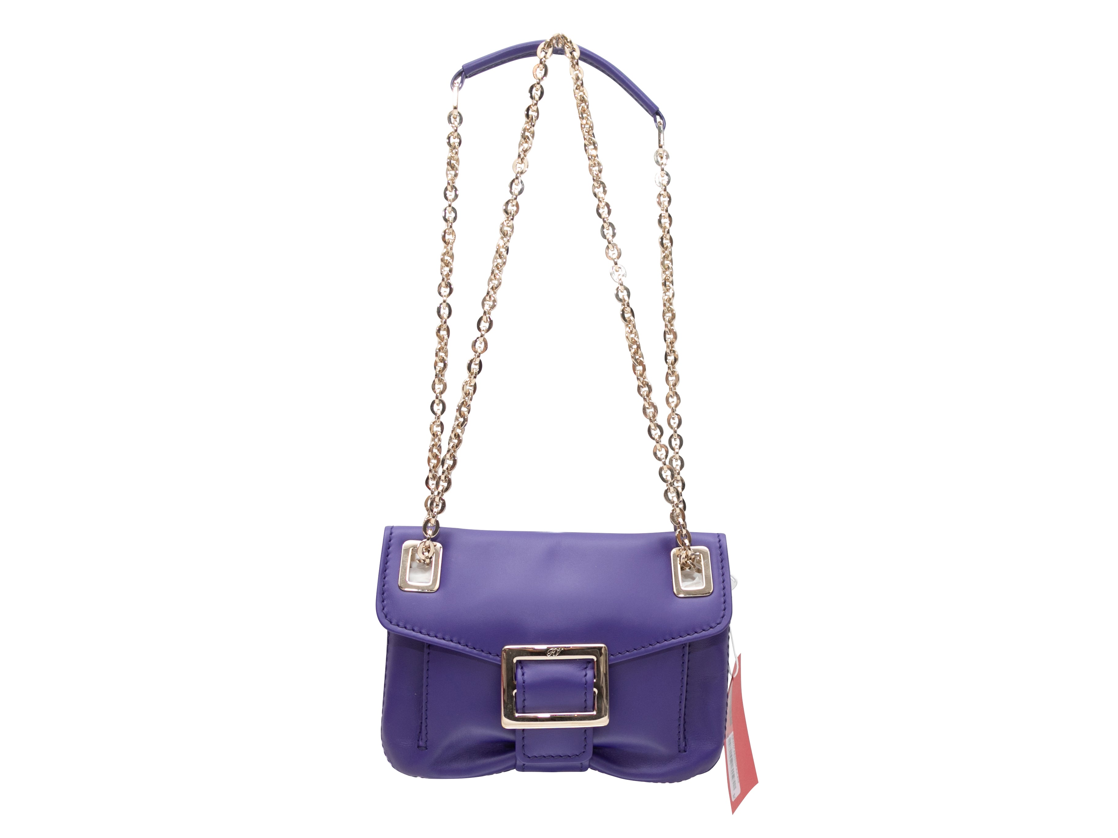 image of Purple Roger Vivier Metro Micro Crossbody Bag