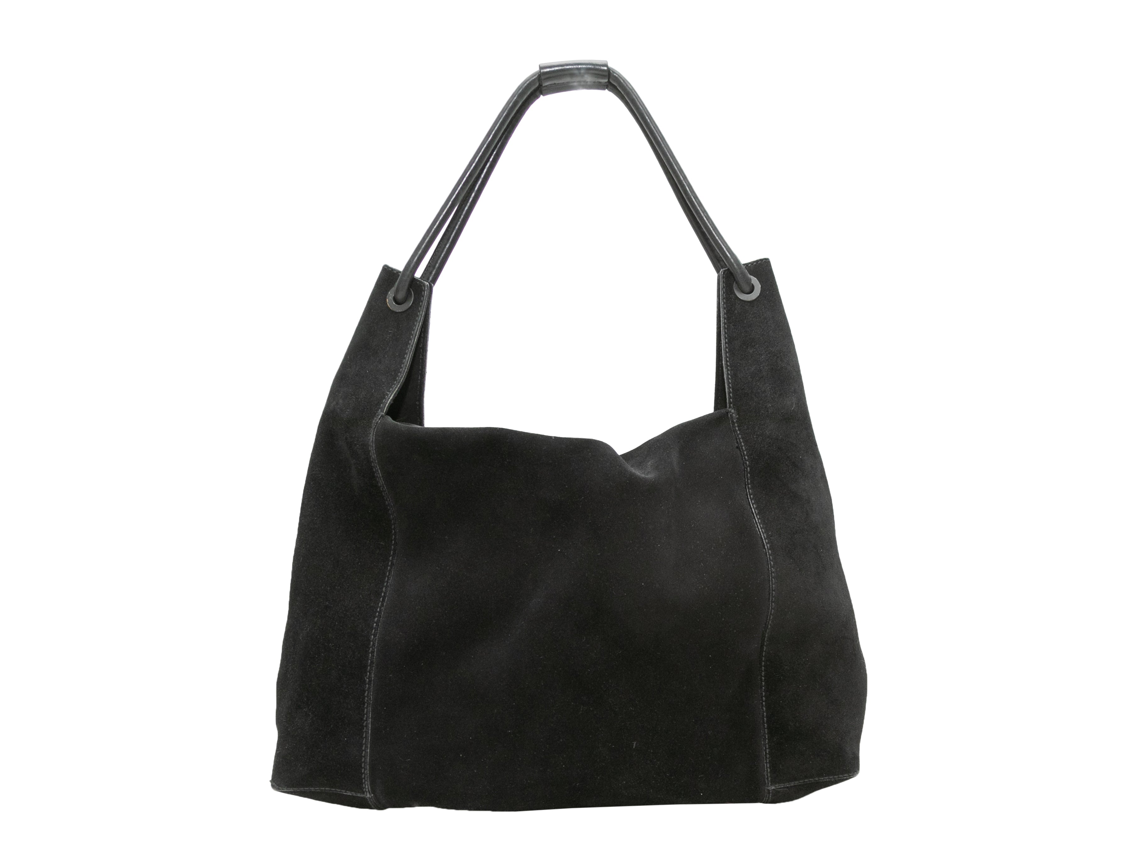 image of Vintage Black Gucci Suede Hobo Tote Bag