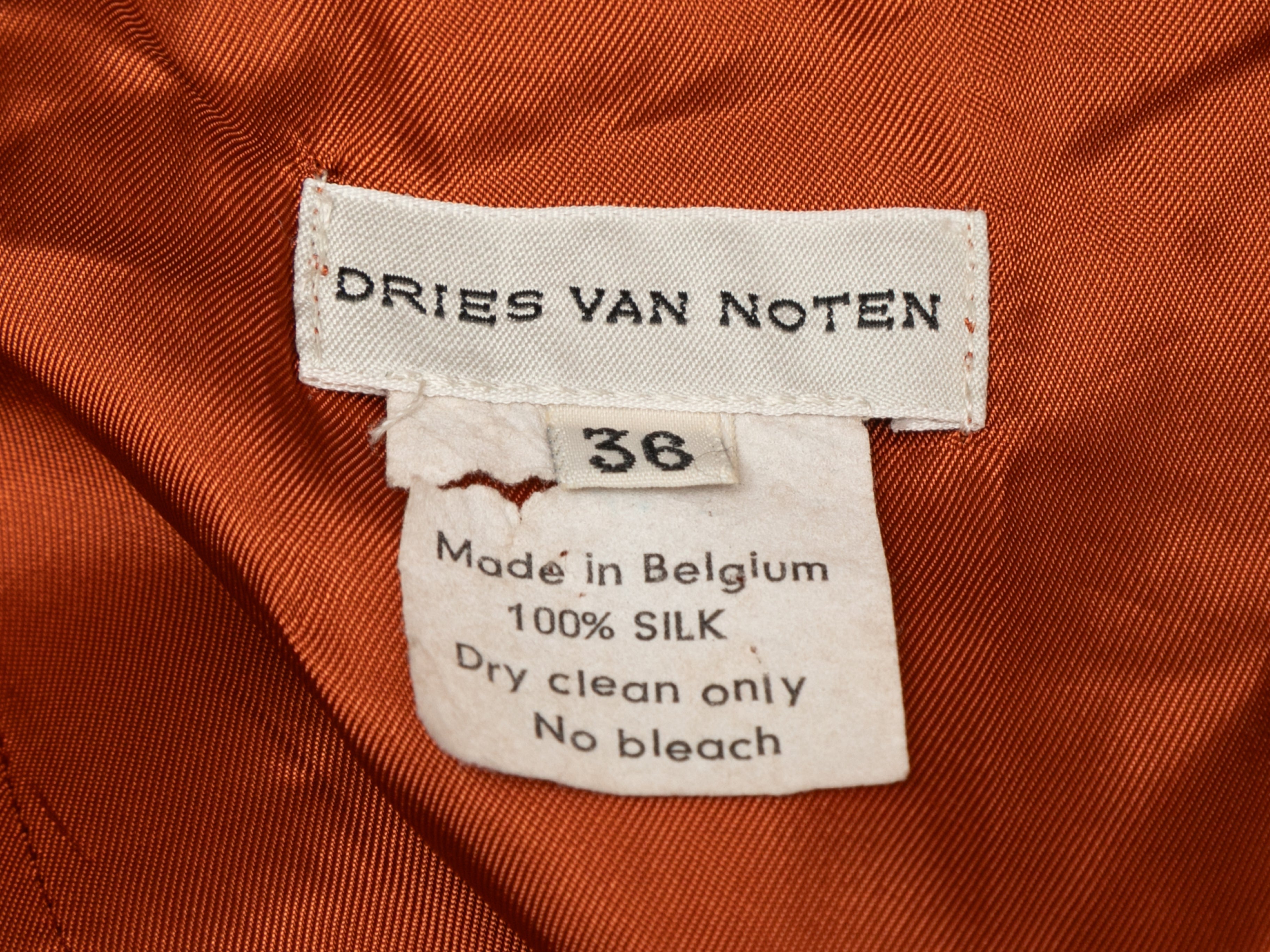 Brown & Orange Printed Silk Skirt Size FR 36