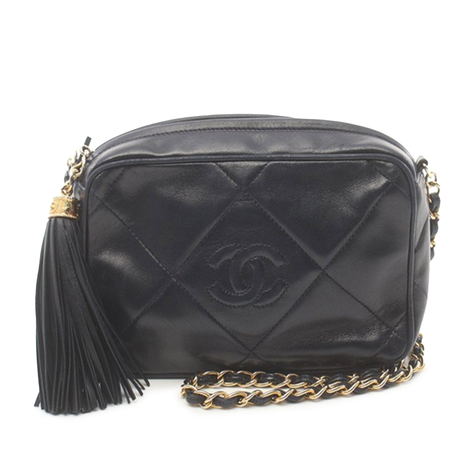 Image of Blue Chanel CC Lambskin Tassel Camera Bag