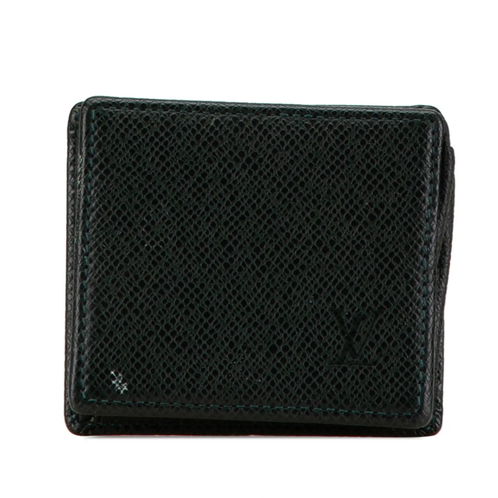 image of Green Louis Vuitton Taiga Porte Monnaie Boite Coin Purse