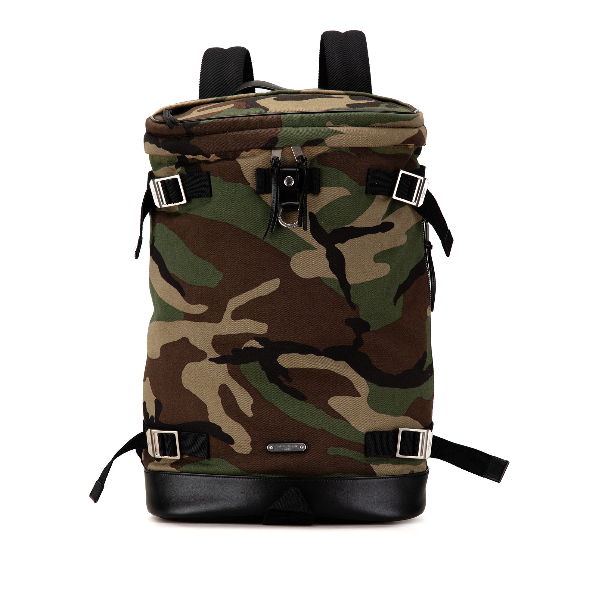 image of Brown Saint Laurent Canvas Camouflage Race Rivington Backpack