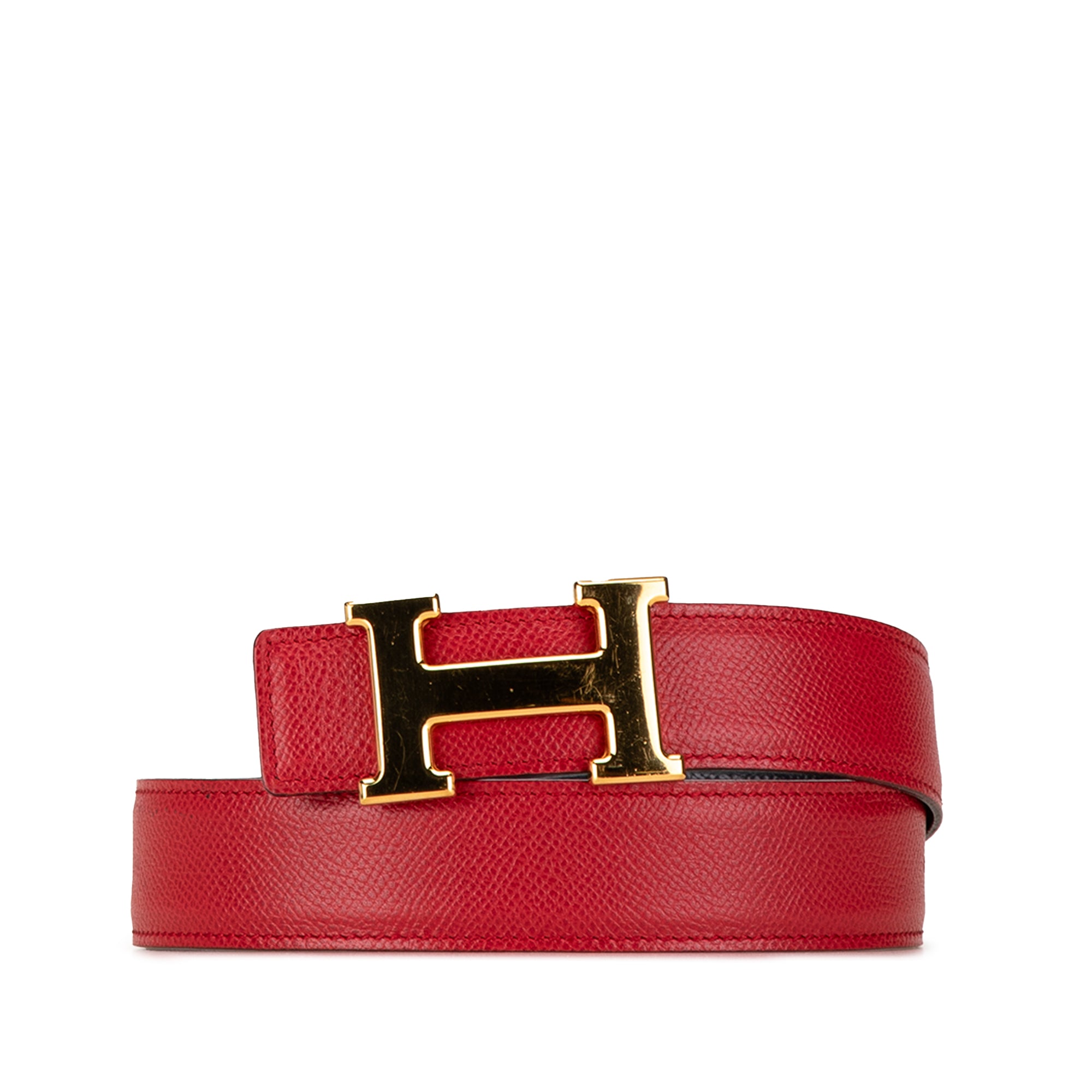 Image of Red Hermès Constance Reversible Belt