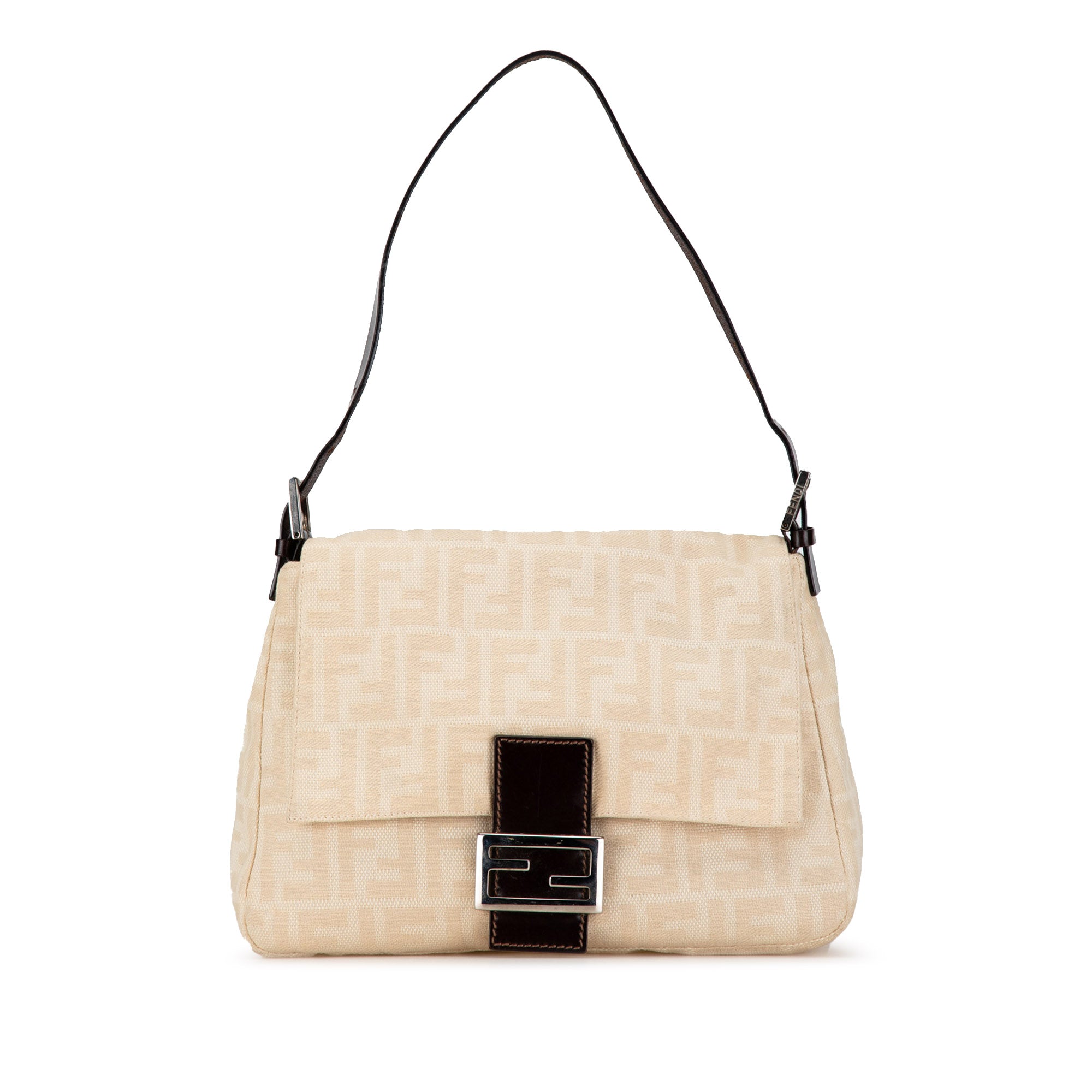 image of Brown Fendi Zucca Canvas Mamma Forever Shoulder Bag