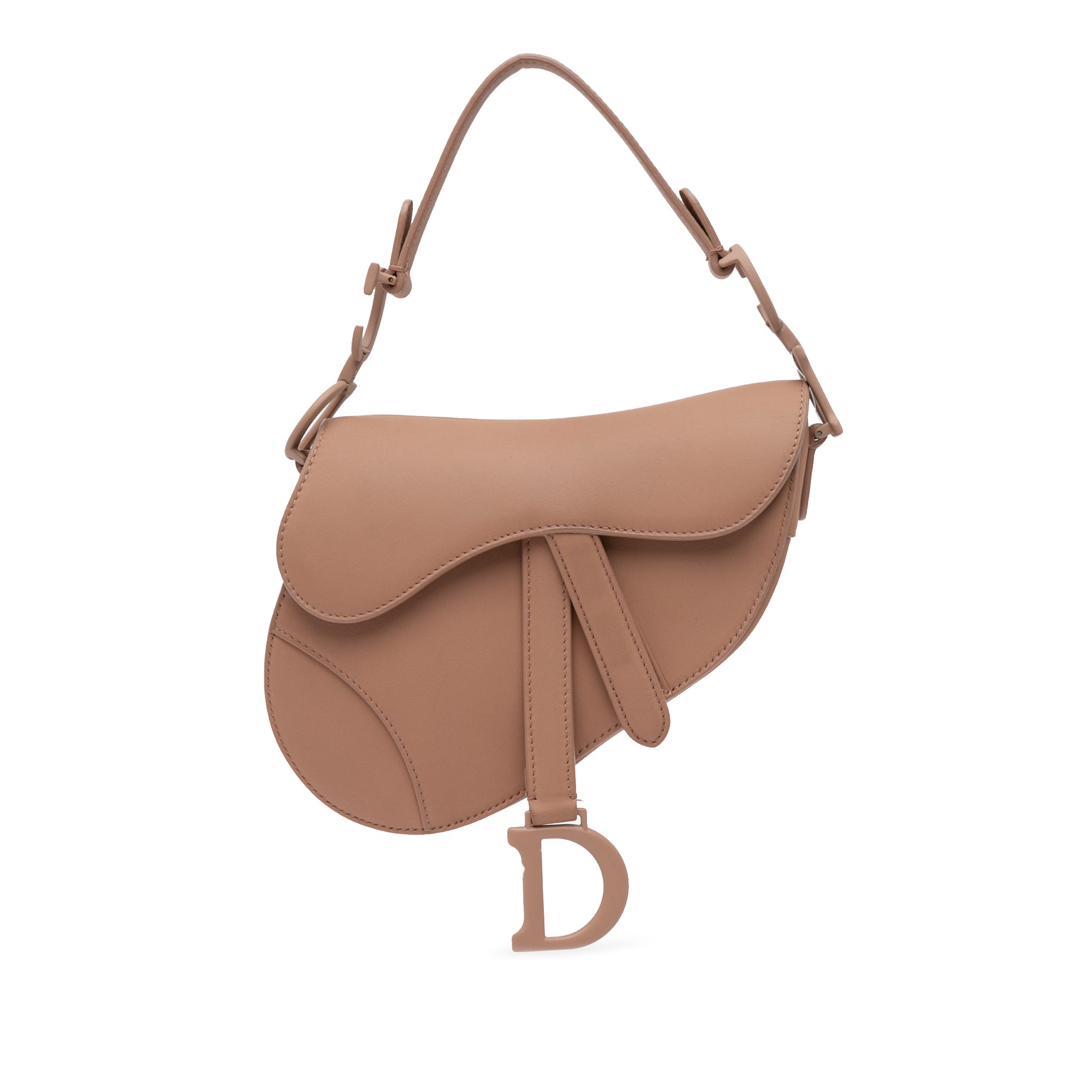 image of Tan Dior Mini Leather Saddle Bag