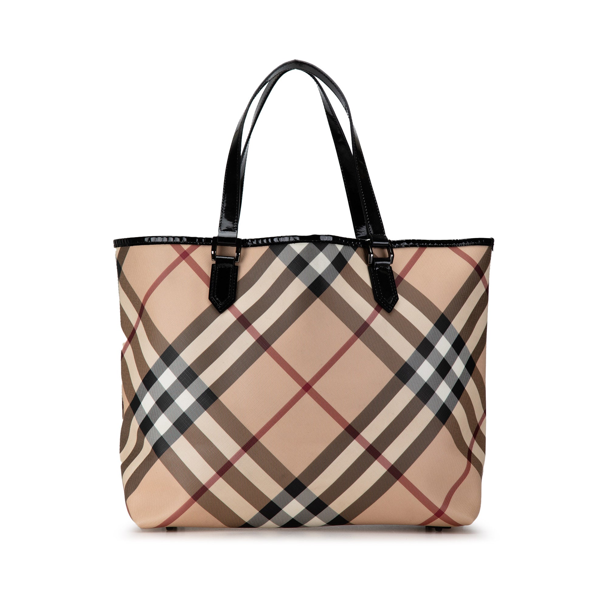 Image of Tan Burberry Supernova Check Tote