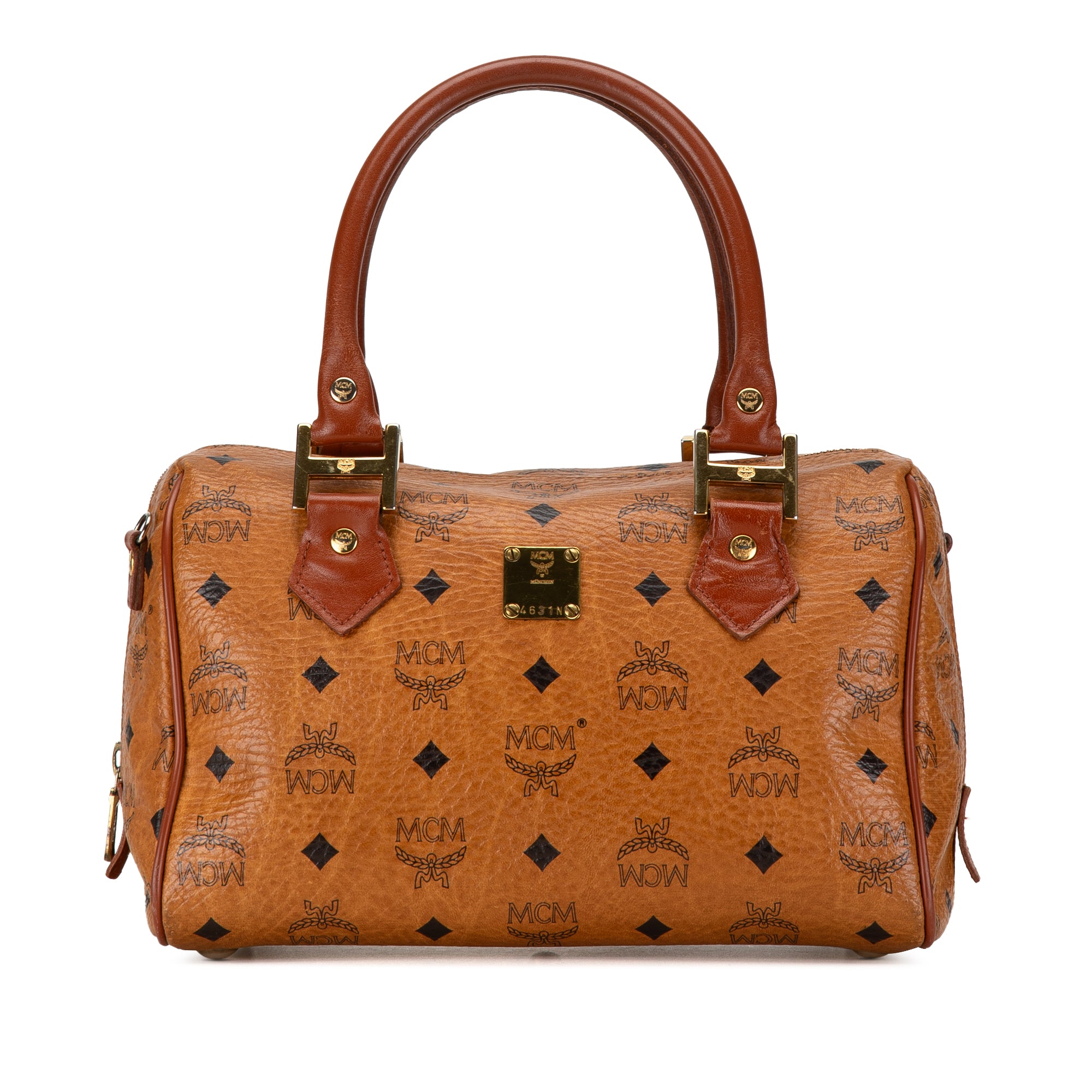 image of Brown MCM Visetos Boston Bag