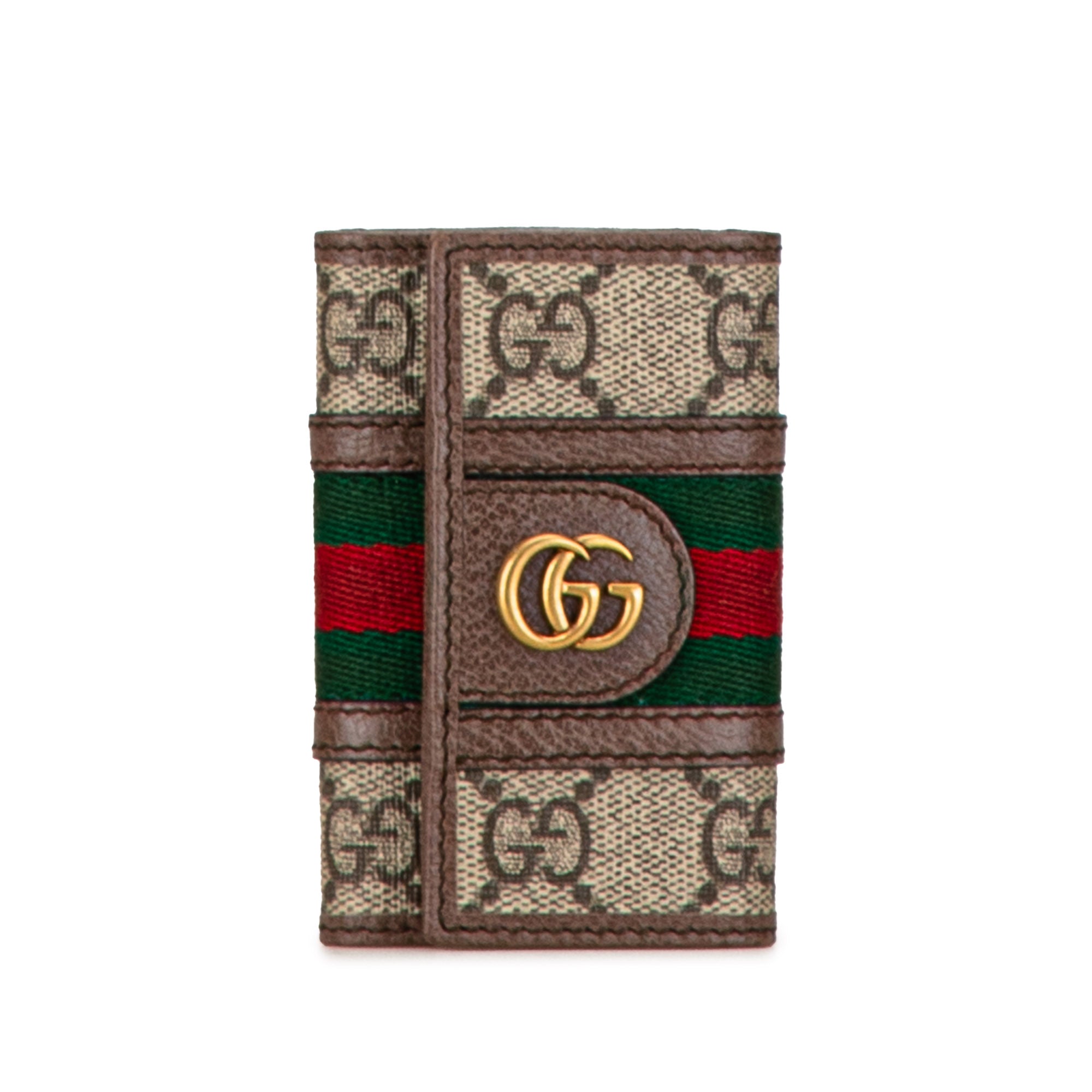 image of Brown Gucci GG Supreme Ophidia Key Case