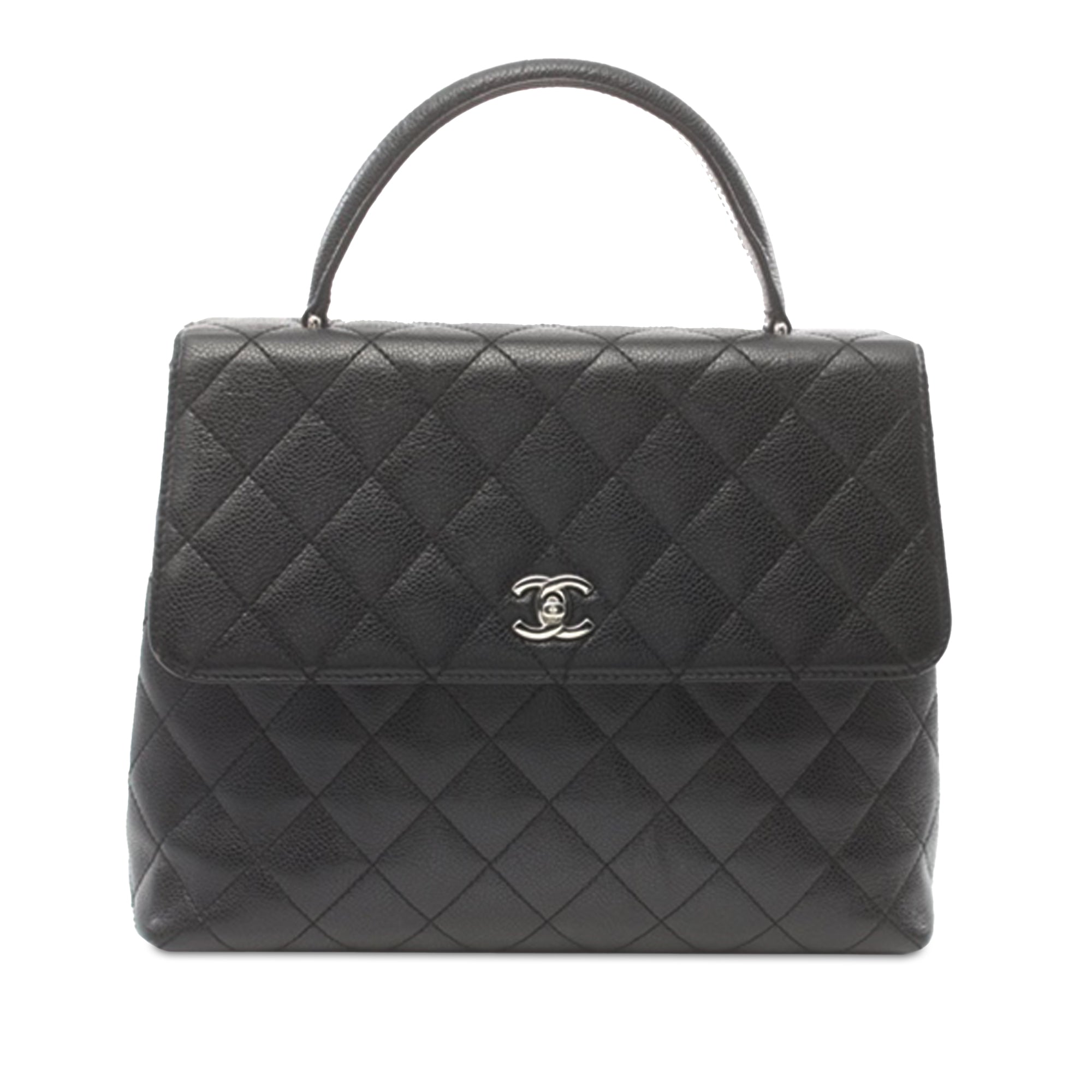 image of Black Chanel Caviar Kelly Top Handle Bag