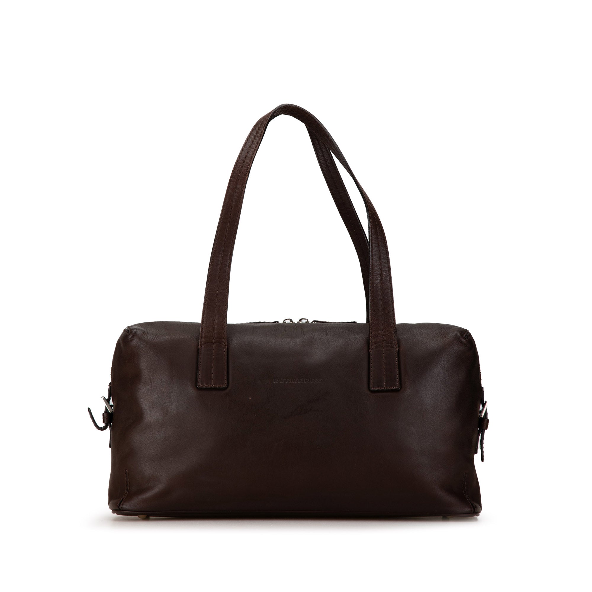 image of Brown Burberry Leather Handbag