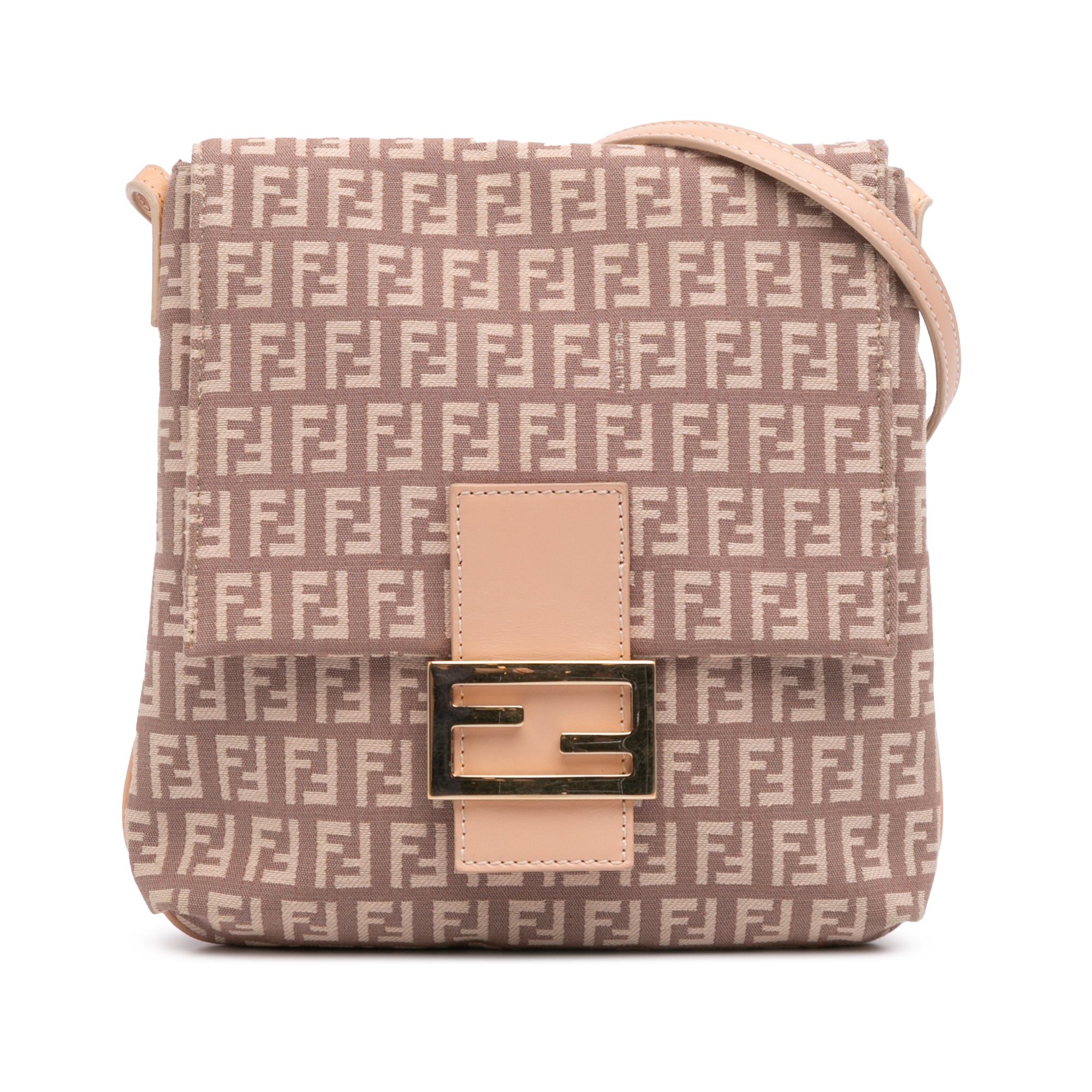 image of Pink Fendi Zucchino Canvas Crossbody
