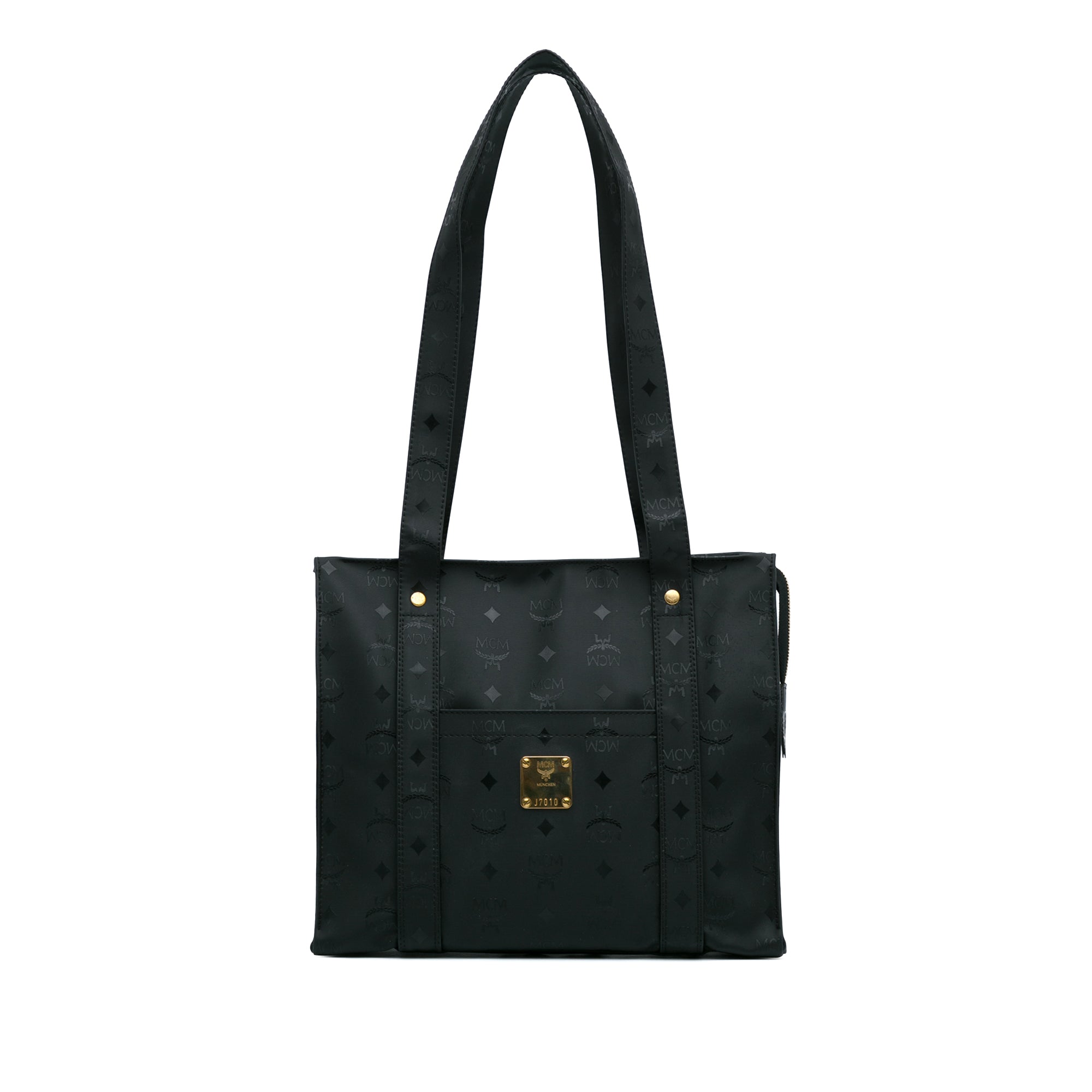 Image of Black MCM Visetos Nylon Tote