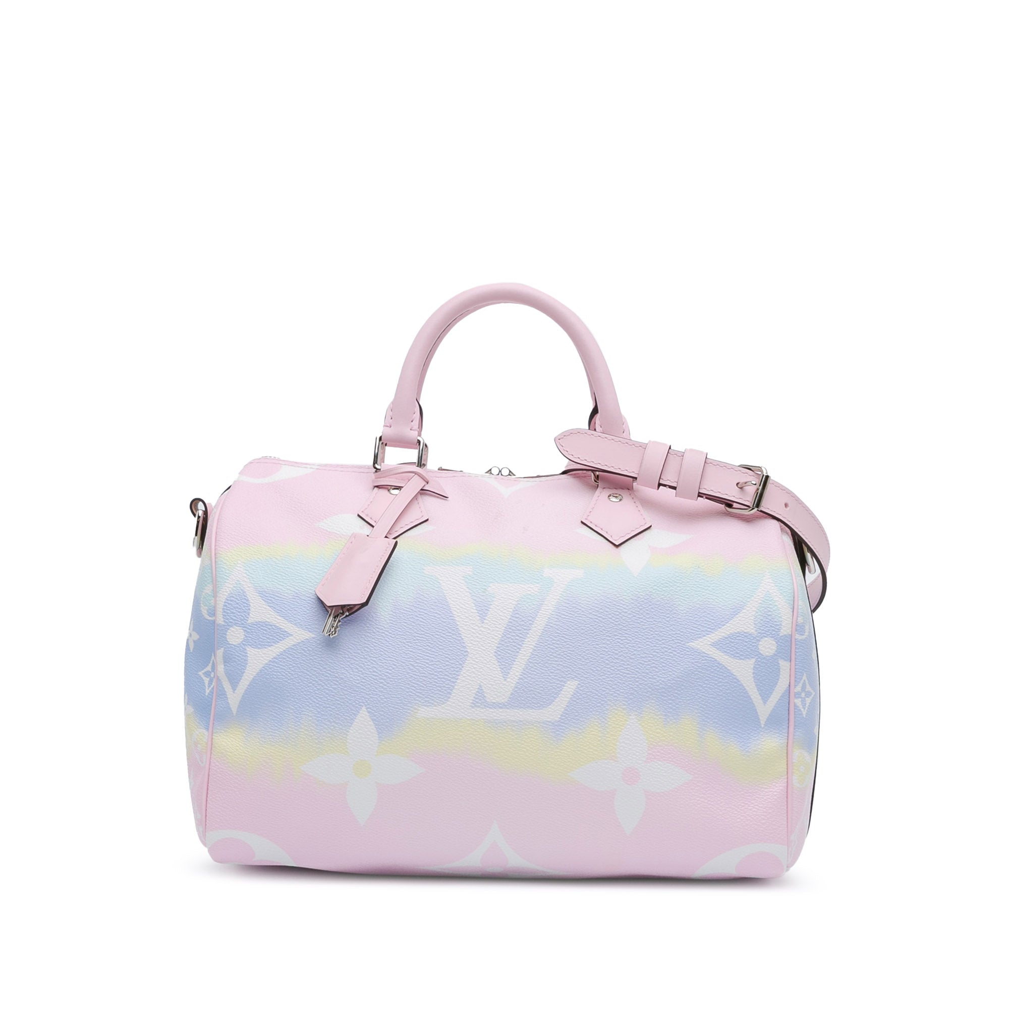 image of Pink Louis Vuitton Monogram Giant Escale Speedy Bandouliere 30 Satchel