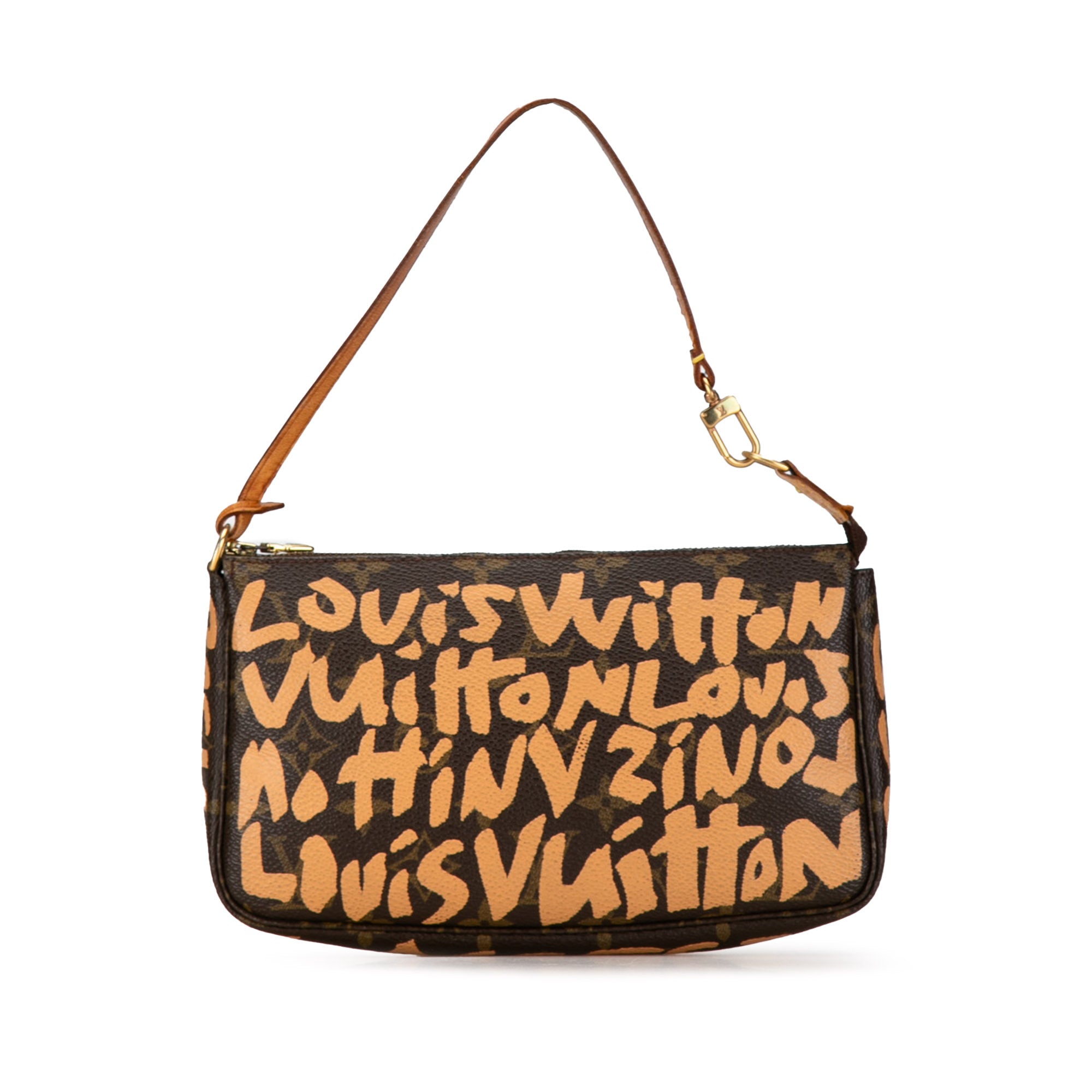 image of Brown Louis Vuitton x Stephen Sprouse Monogram Graffiti Pochette Accessoires Shoulder Bag