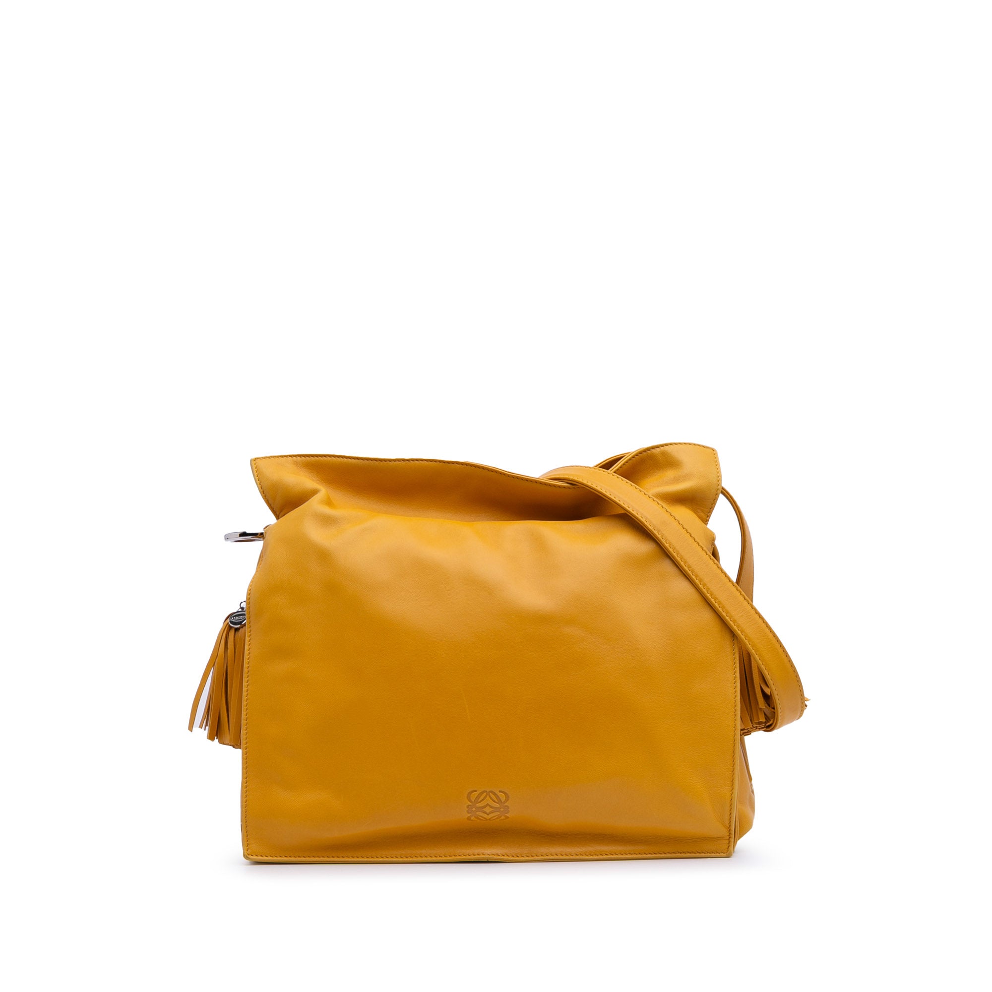 image of Yellow LOEWE Nappa Flamenco Tassel 22 Crossbody
