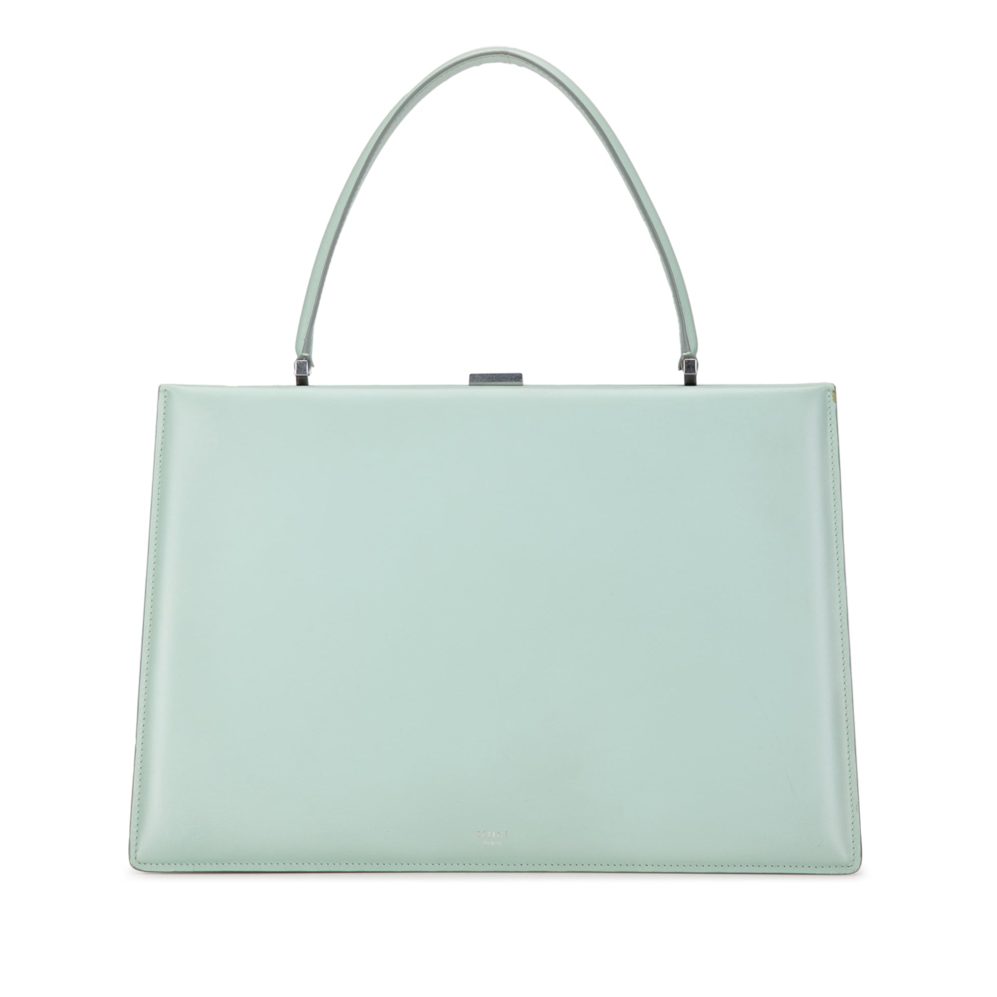 image of Green Celine Clasp Leather Tote