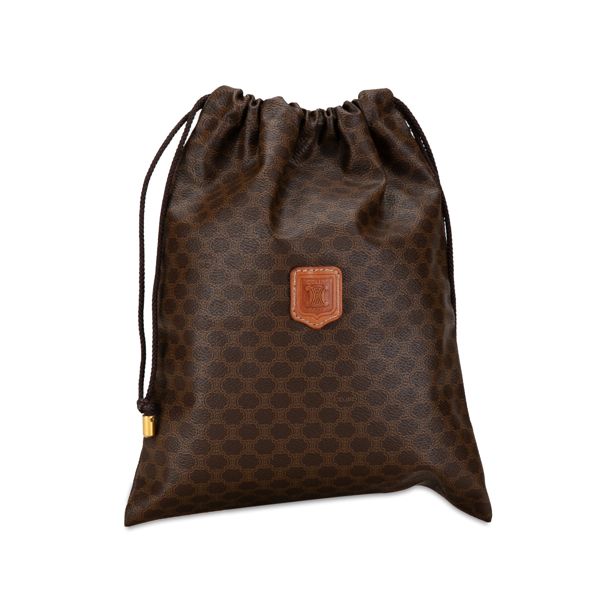 Image of Brown Celine Macadam Drawstring Pouch