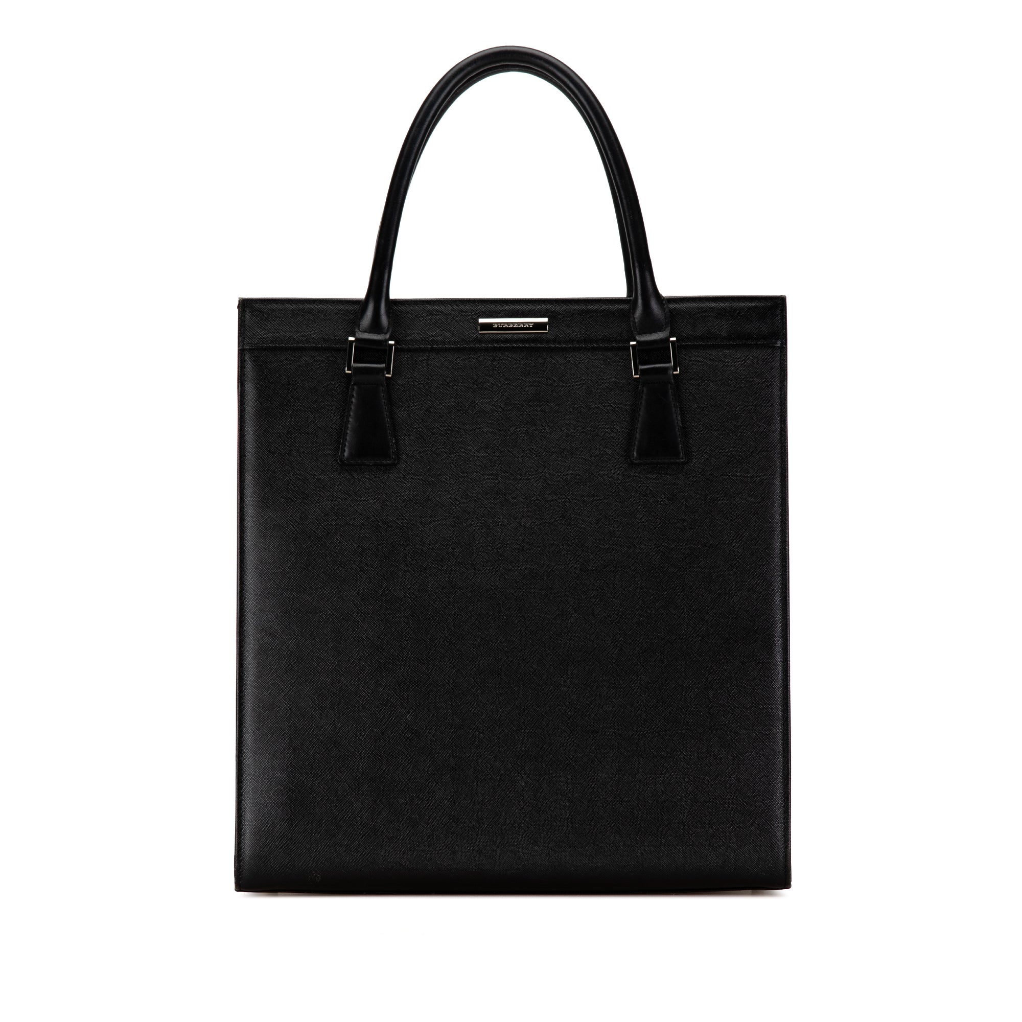 image of Black Burberry Leather Tote