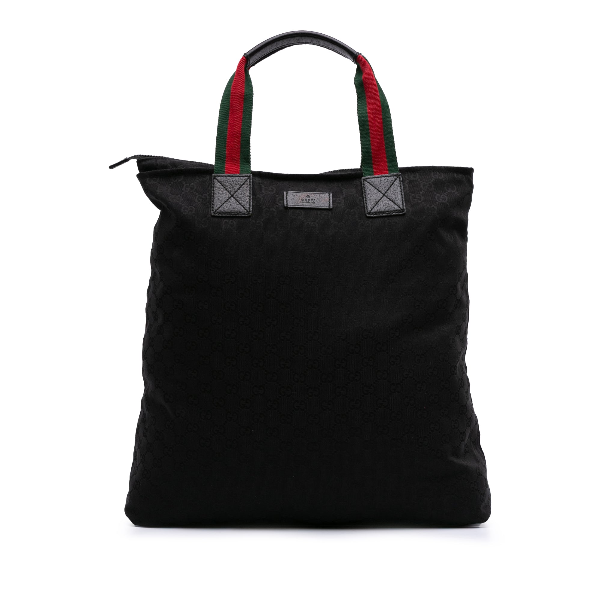 image of Black Gucci GG Canvas Web Tote