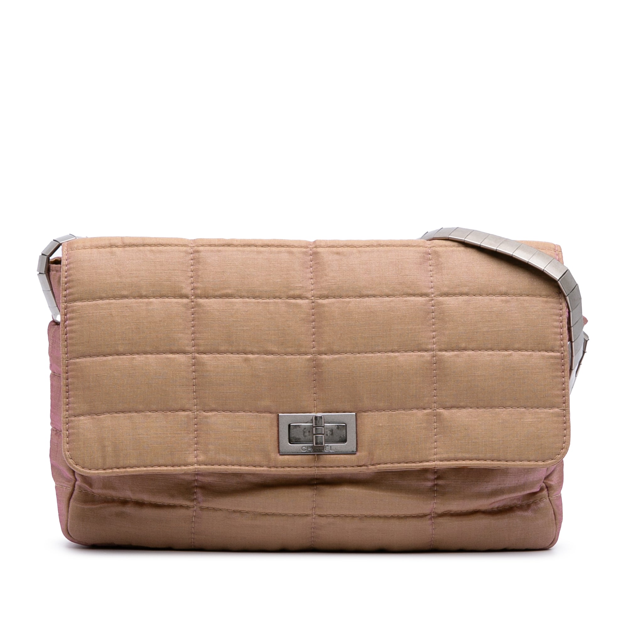 image of Pink Chanel Quilted Iridescent Nylon Mademoiselle Flap Shoulder Bag