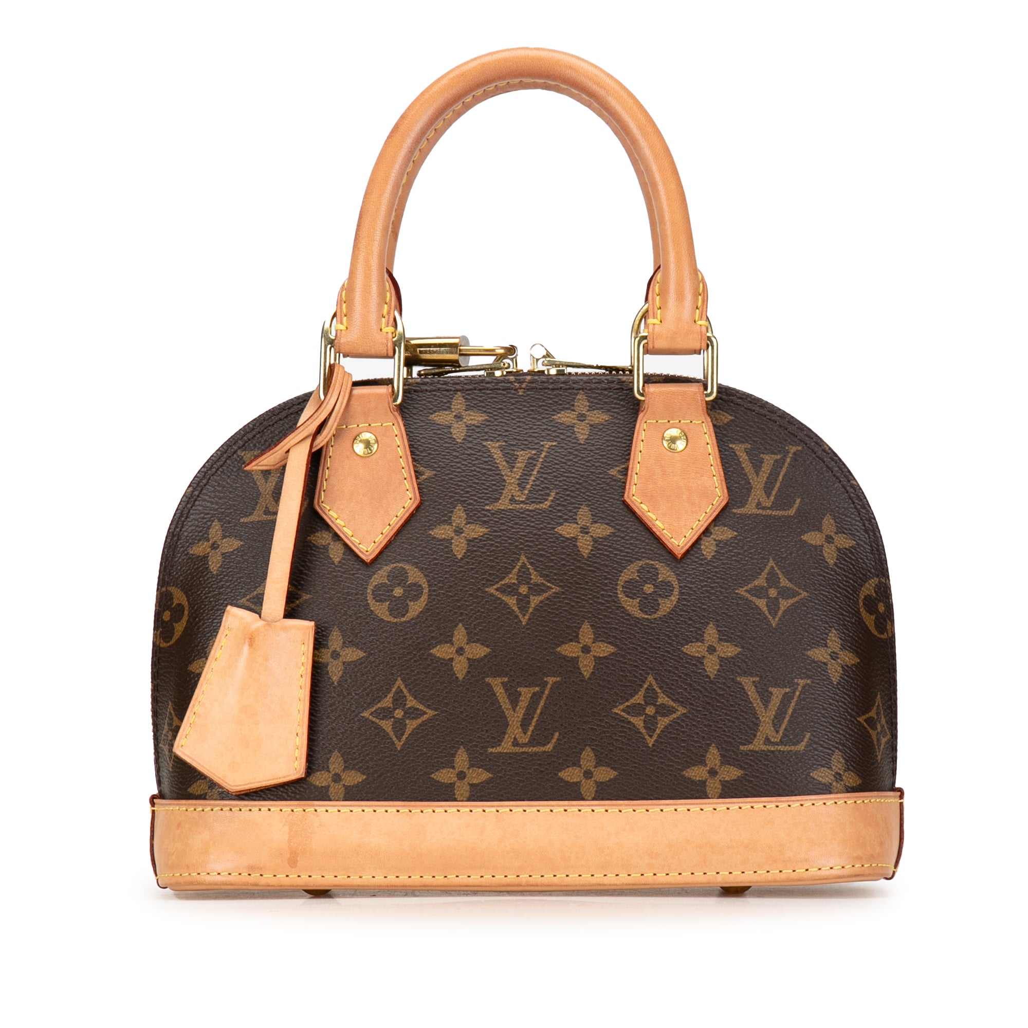 image of Brown Louis Vuitton Monogram Alma BB Satchel