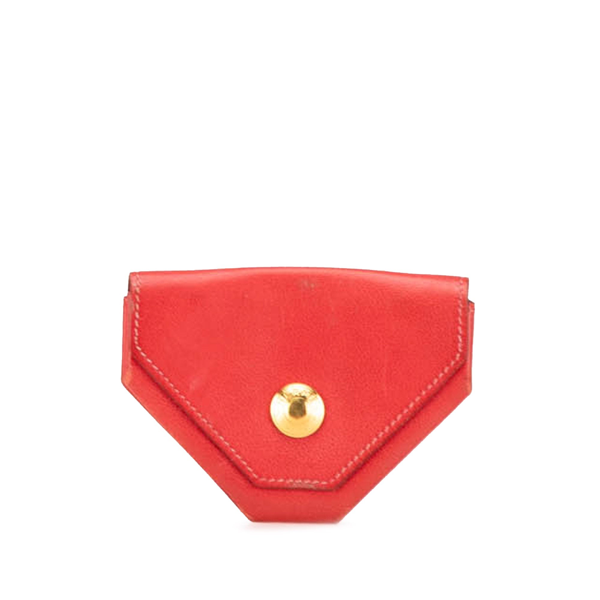 image of Red Hermès Chevre Mysore 24 Coin Purse