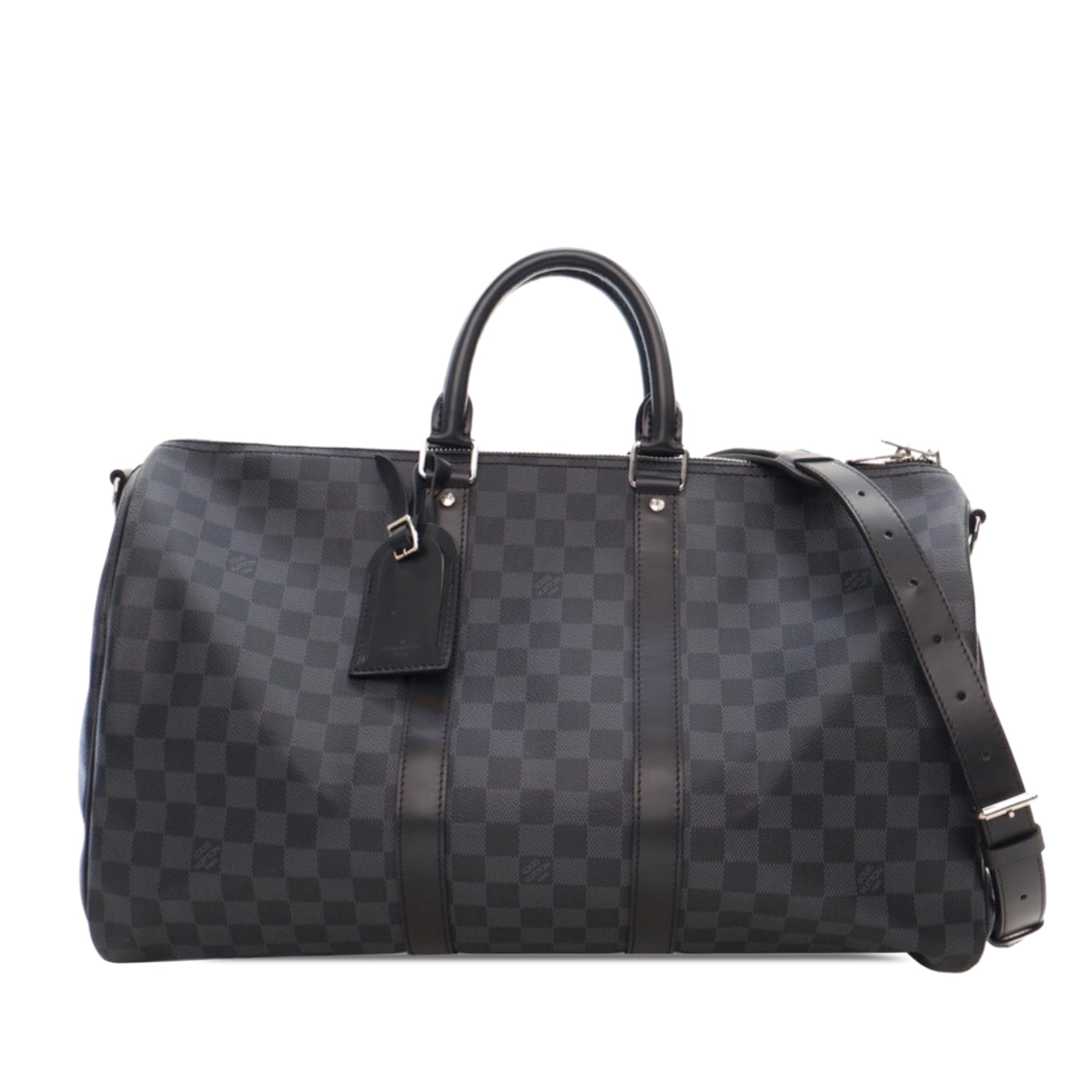 image of Black Louis Vuitton Damier Graphite Keepall Bandouliere 45 Travel Bag