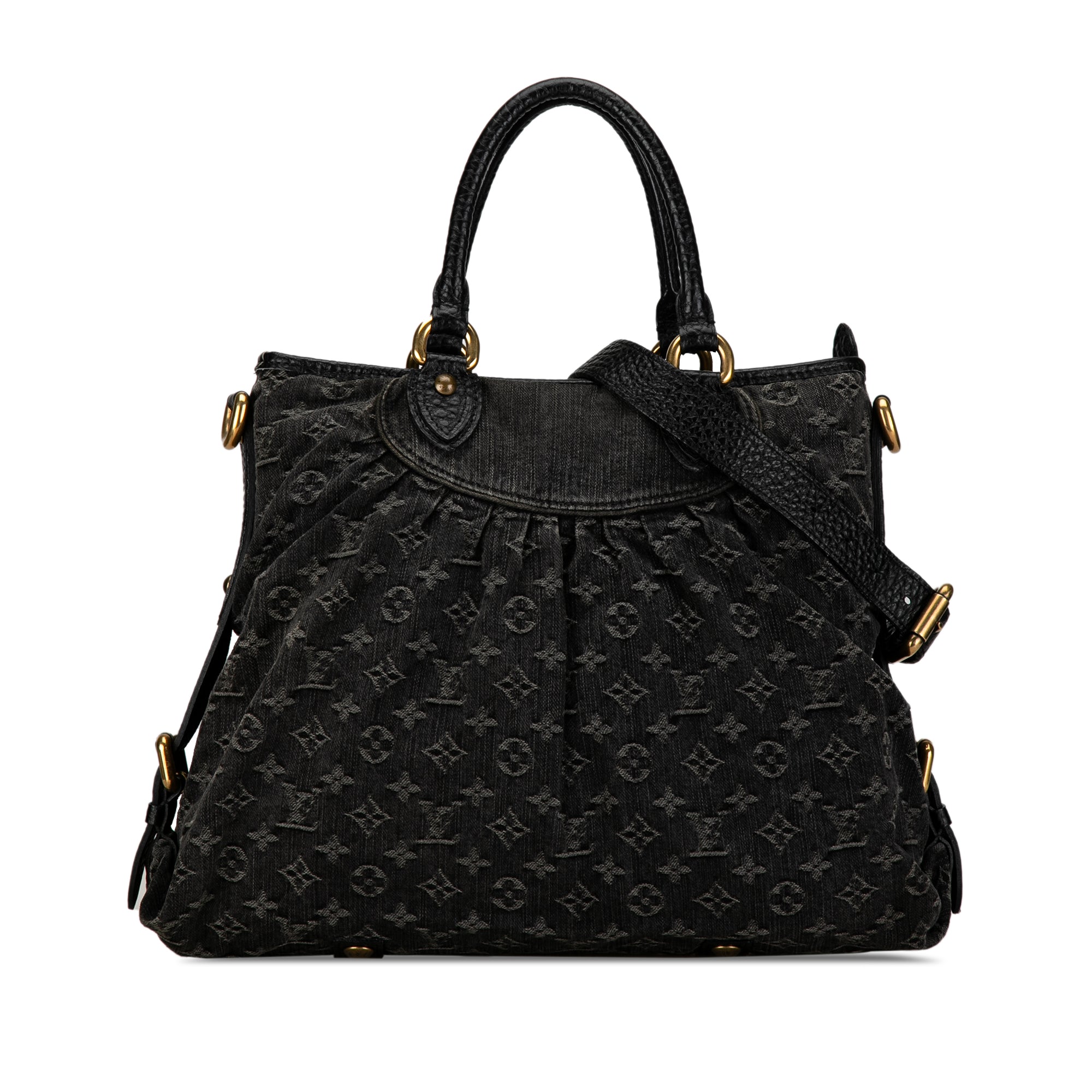 image of Black Louis Vuitton Monogram Denim Neo Cabby GM Satchel