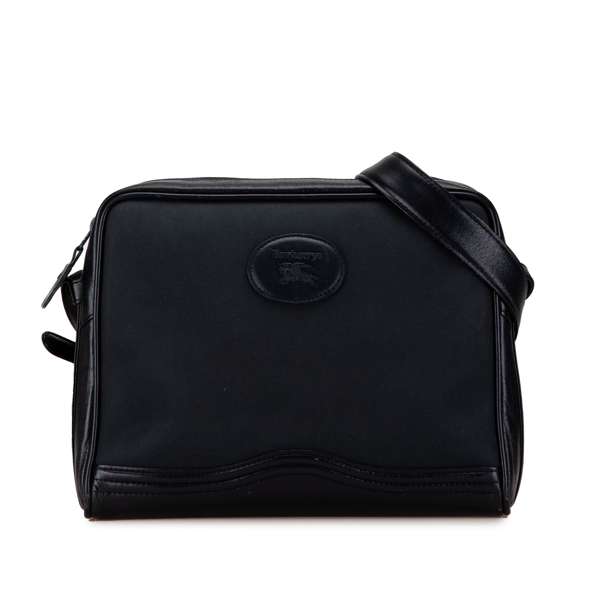 image of Black Burberry Canvas Crossbody Bag