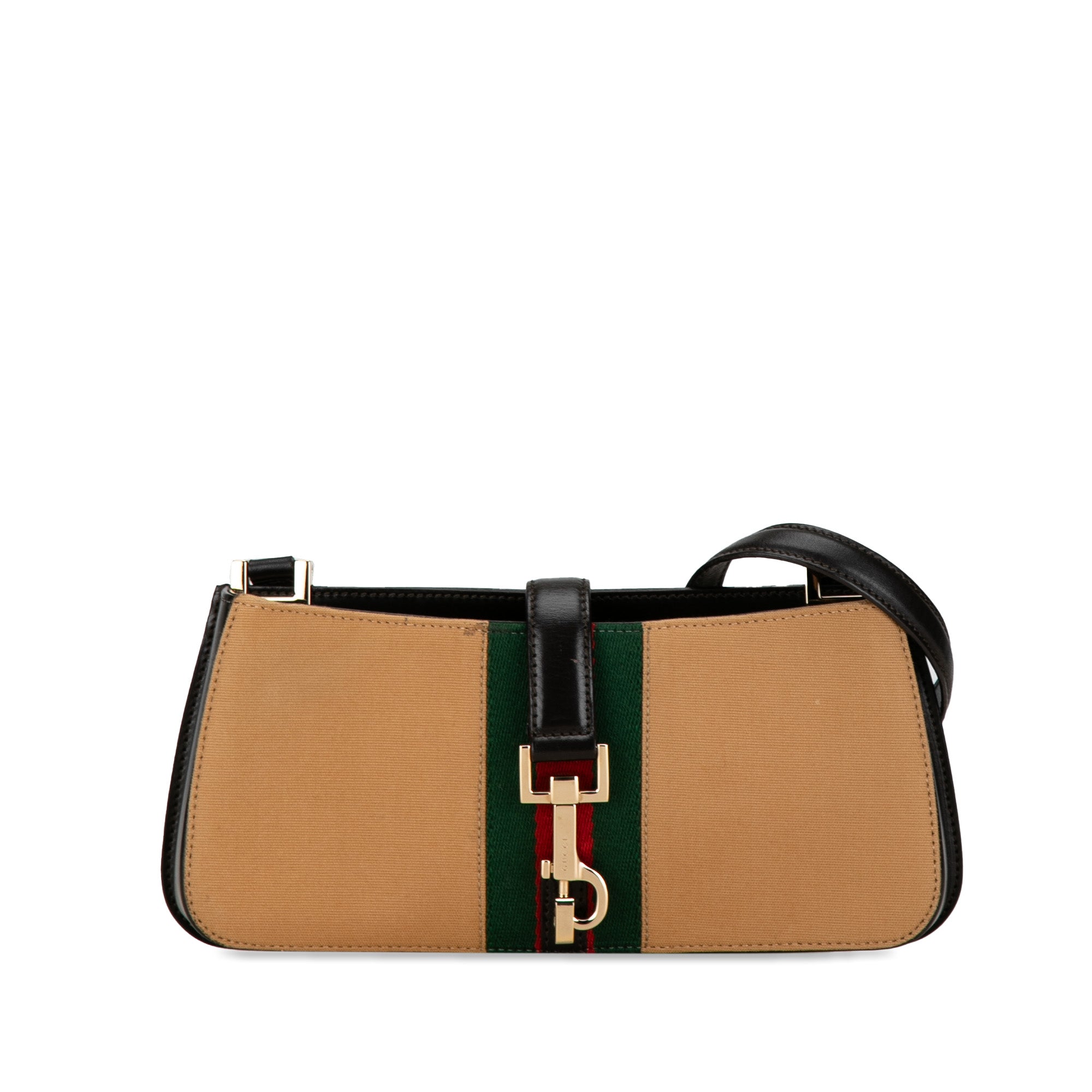 image of Tan Gucci Web Canvas Crossbody