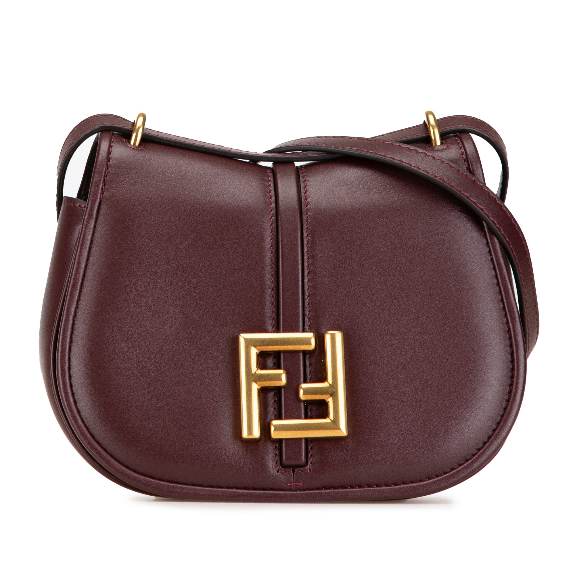 image of Red Fendi Mini Leather C’mon Crossbody
