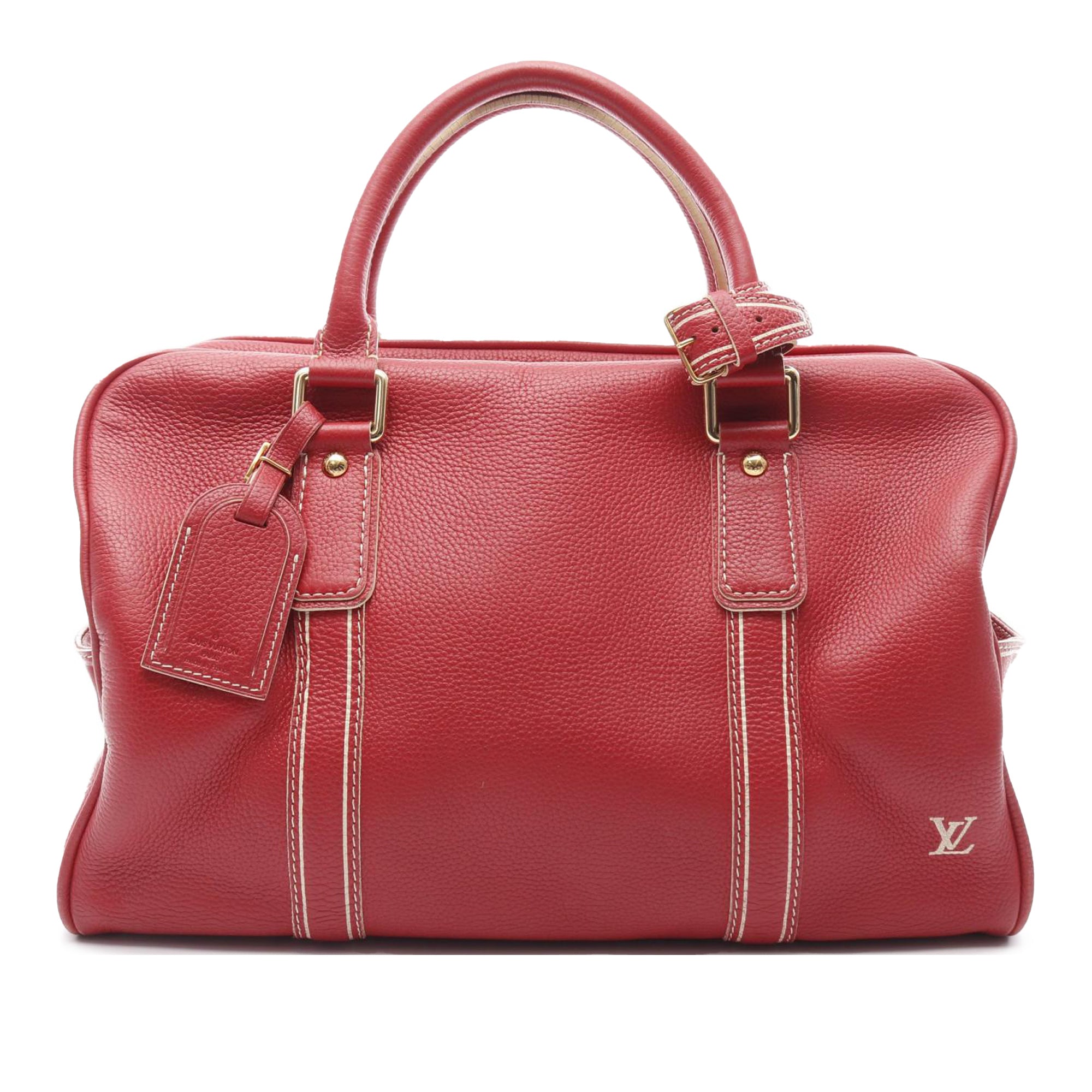 image of Red Louis Vuitton Tobago Carryall Travel Bag