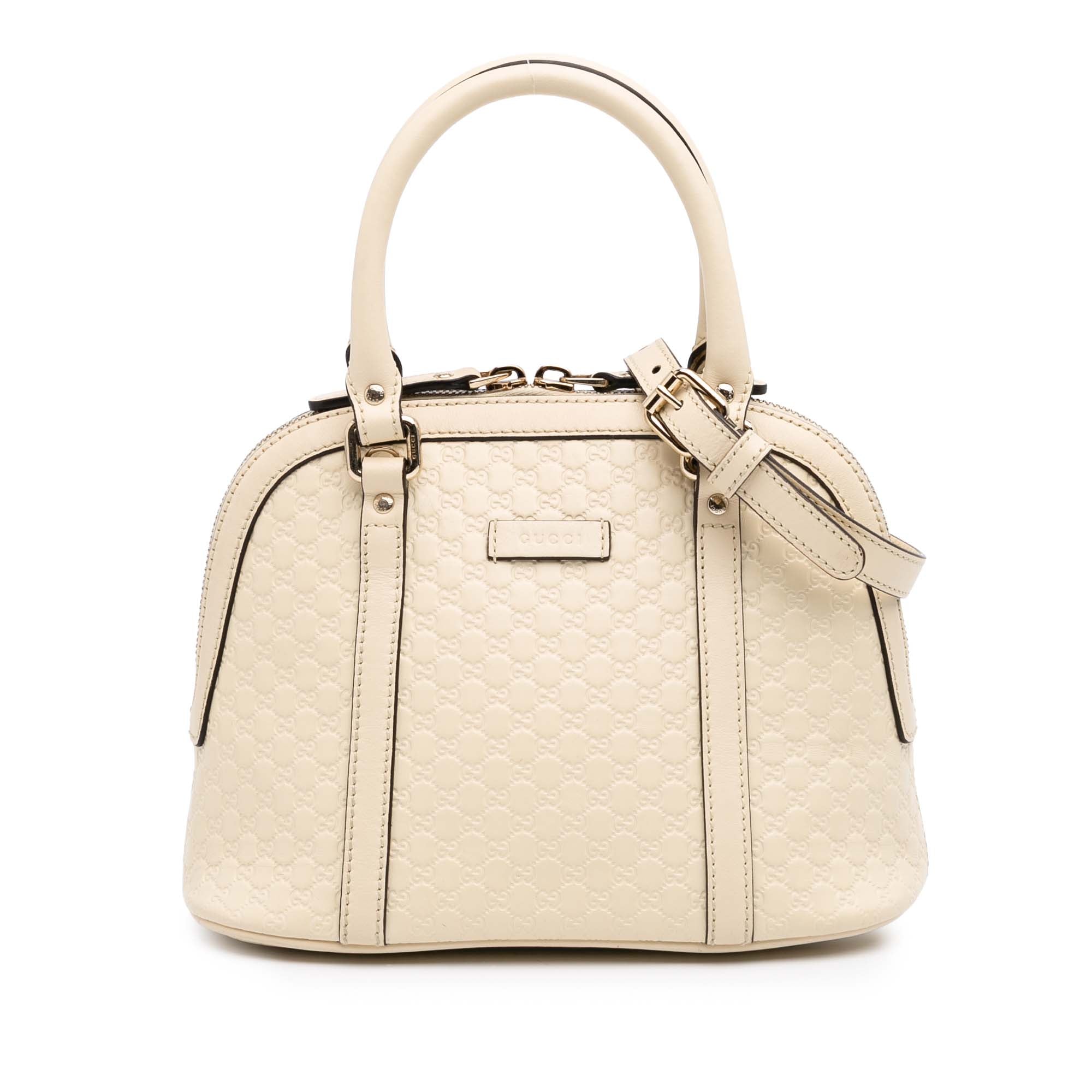 image of White Gucci Mini Microguccissima Dome Satchel