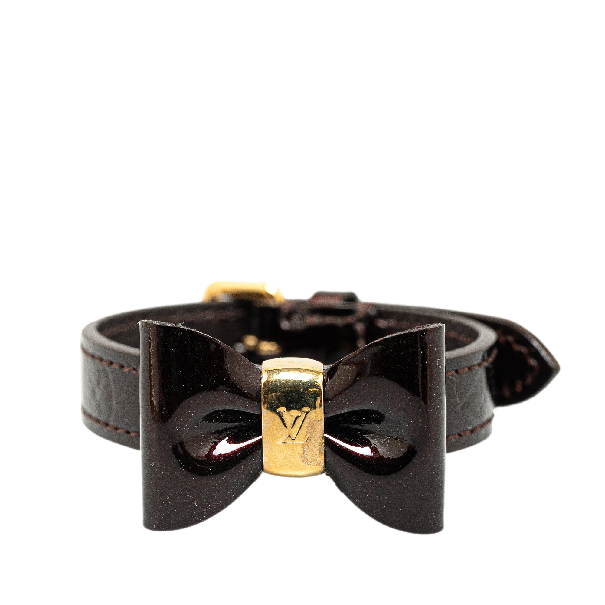 image of Purple Louis Vuitton Vernis Bow Bracelet