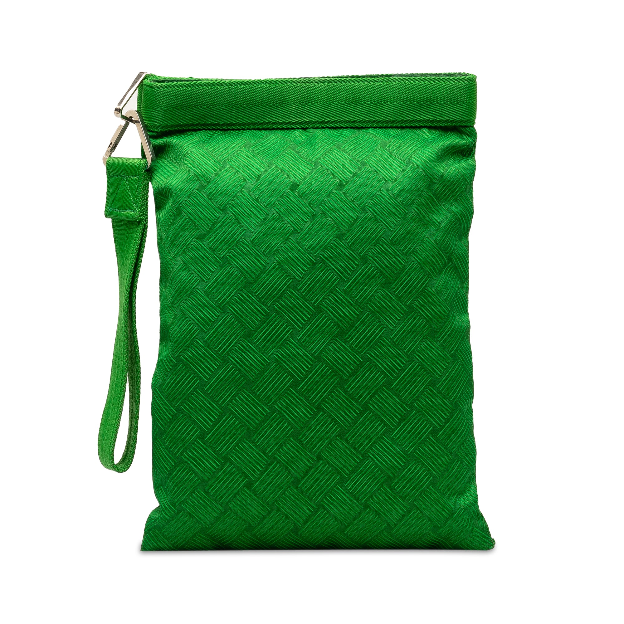 Image of Green Bottega Veneta Nylon Wrist Pouch