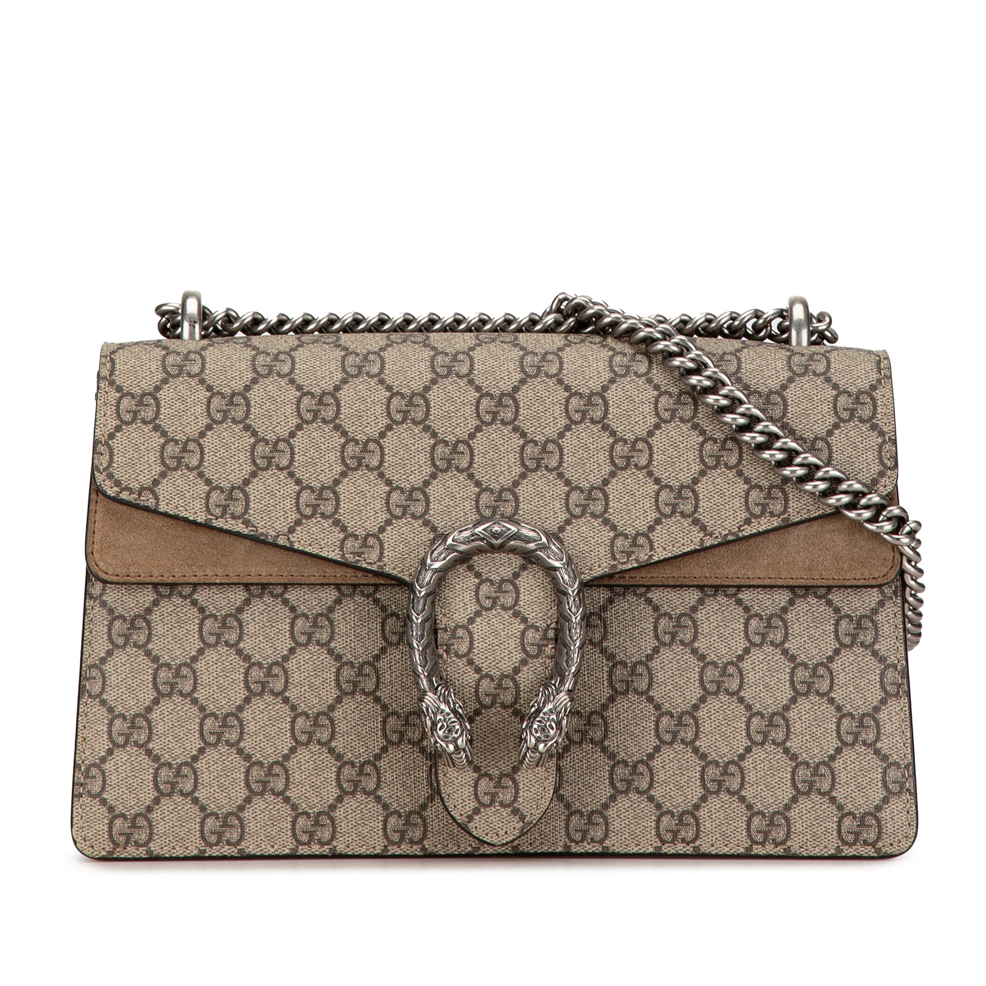 image of Brown Gucci Small GG Supreme Dionysus Shoulder Bag