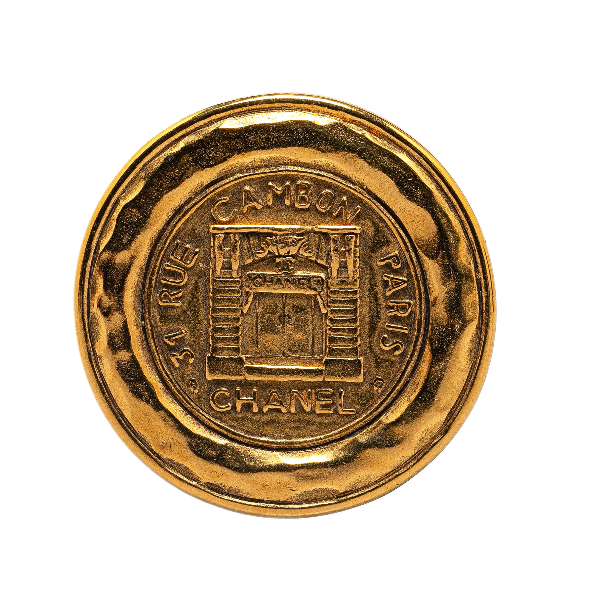 image of Gold Chanel Gold Plated 31 Rue Cambon Brooch