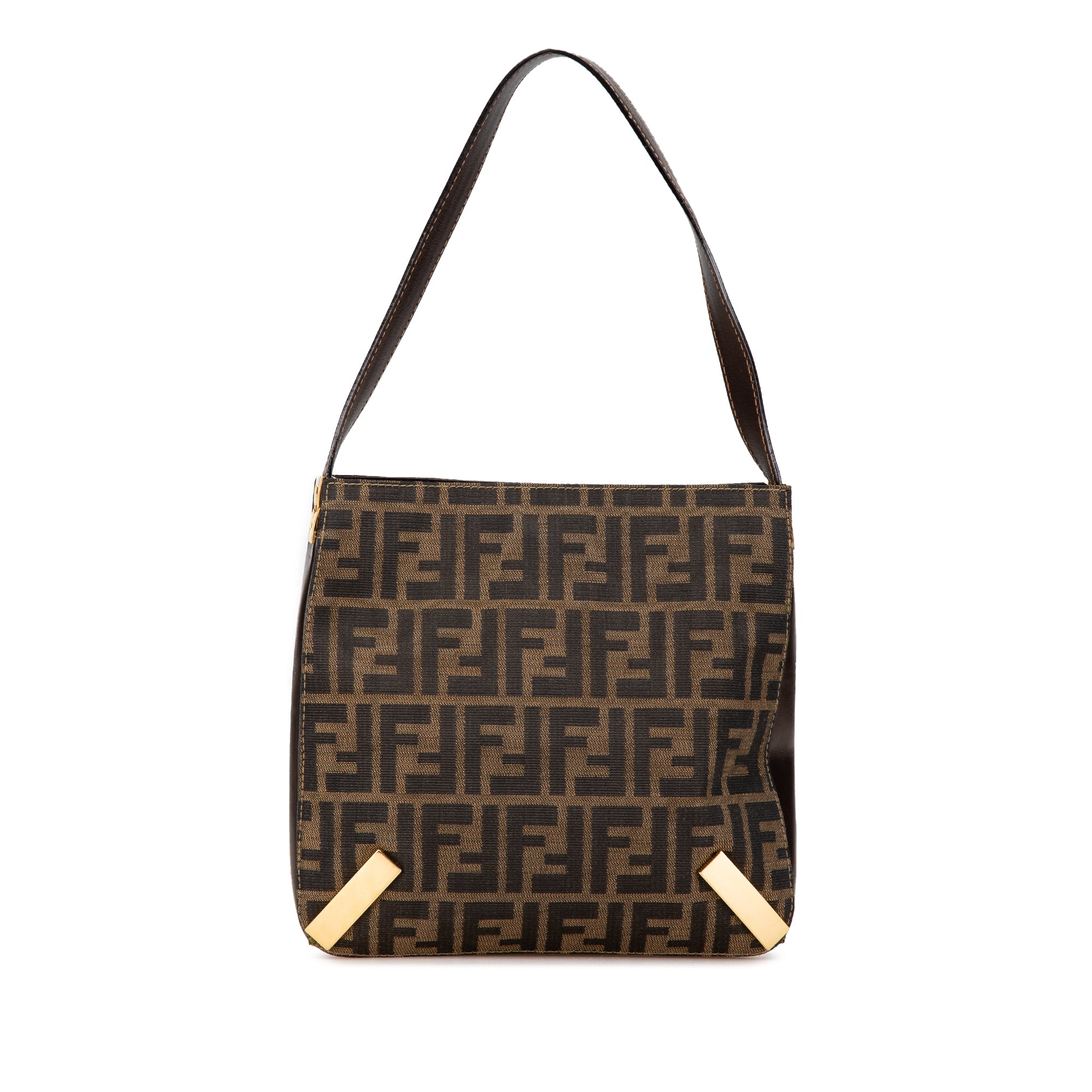 Brown Fendi Zucca Canvas Shoulder Bag