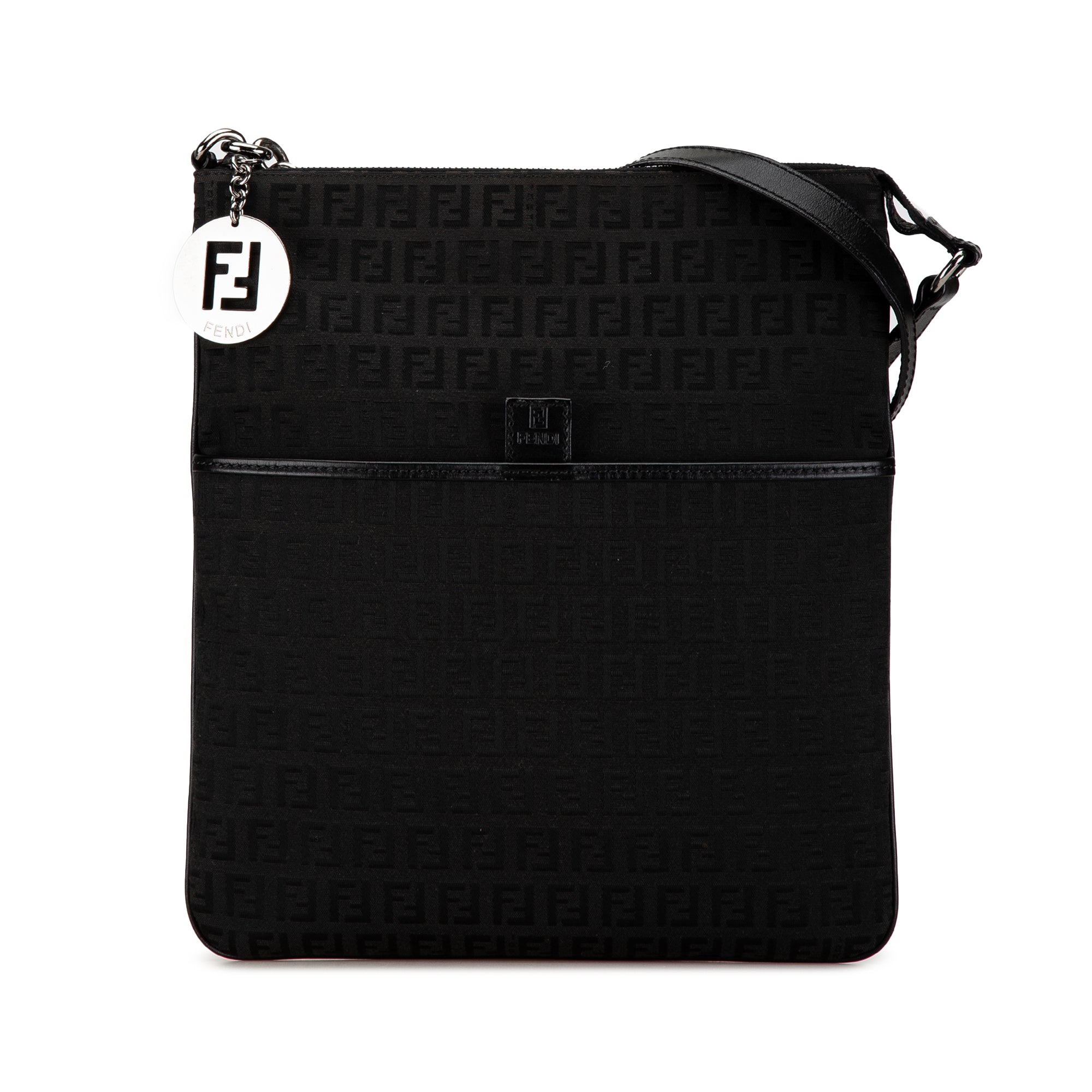 Image of Black Fendi Zucchino Canvas Crossbody