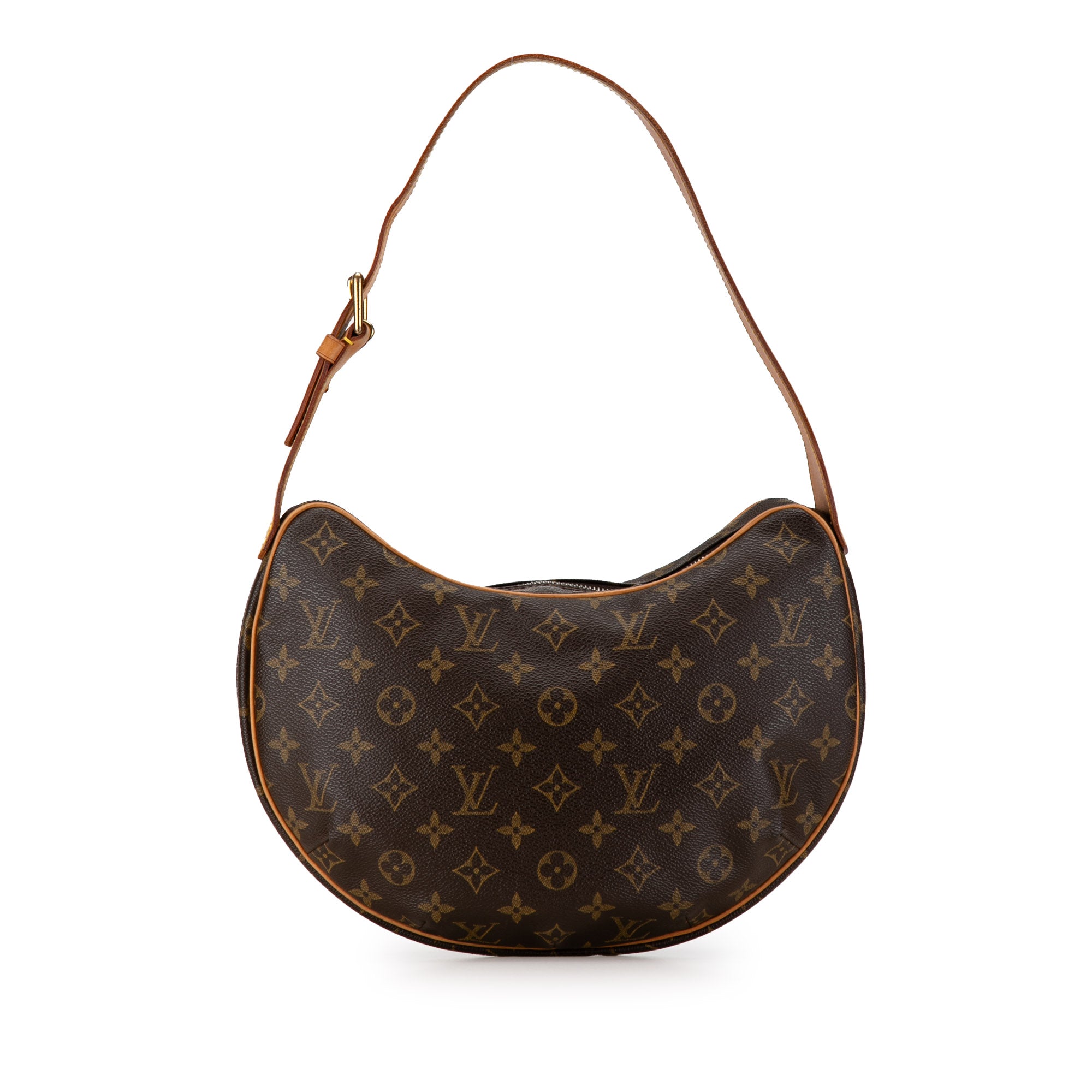 image of Brown Louis Vuitton Monogram Croissant MM Hobo Bag