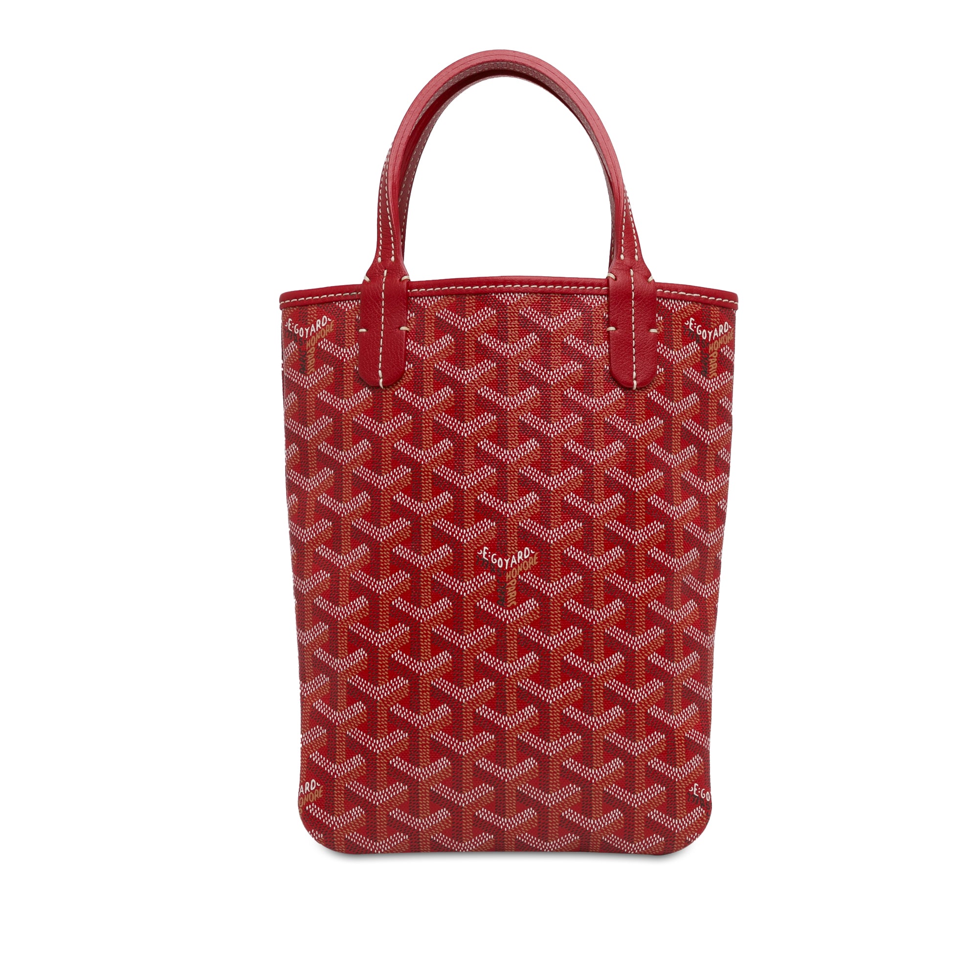 image of Red Goyard Goyardine Poitiers Tote Bag