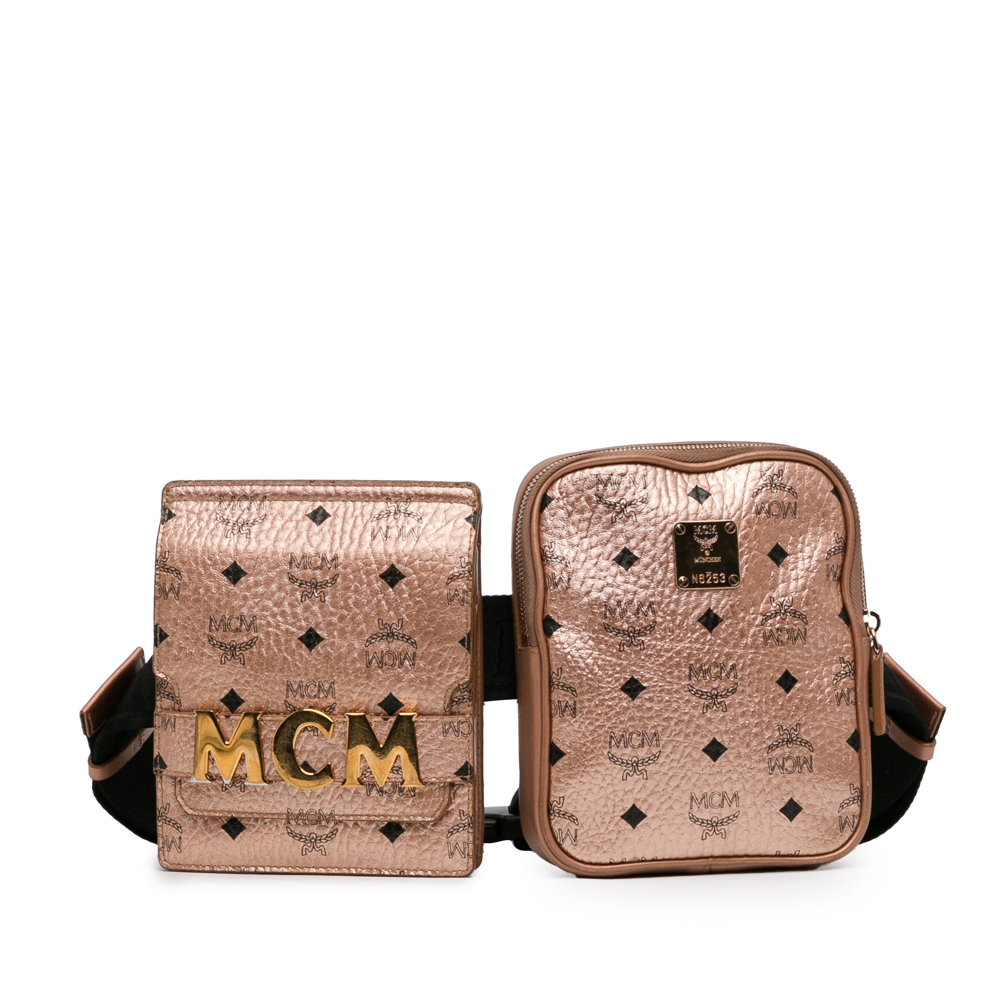 Image of Gold MCM Visetos Modular Stark Belt Bag