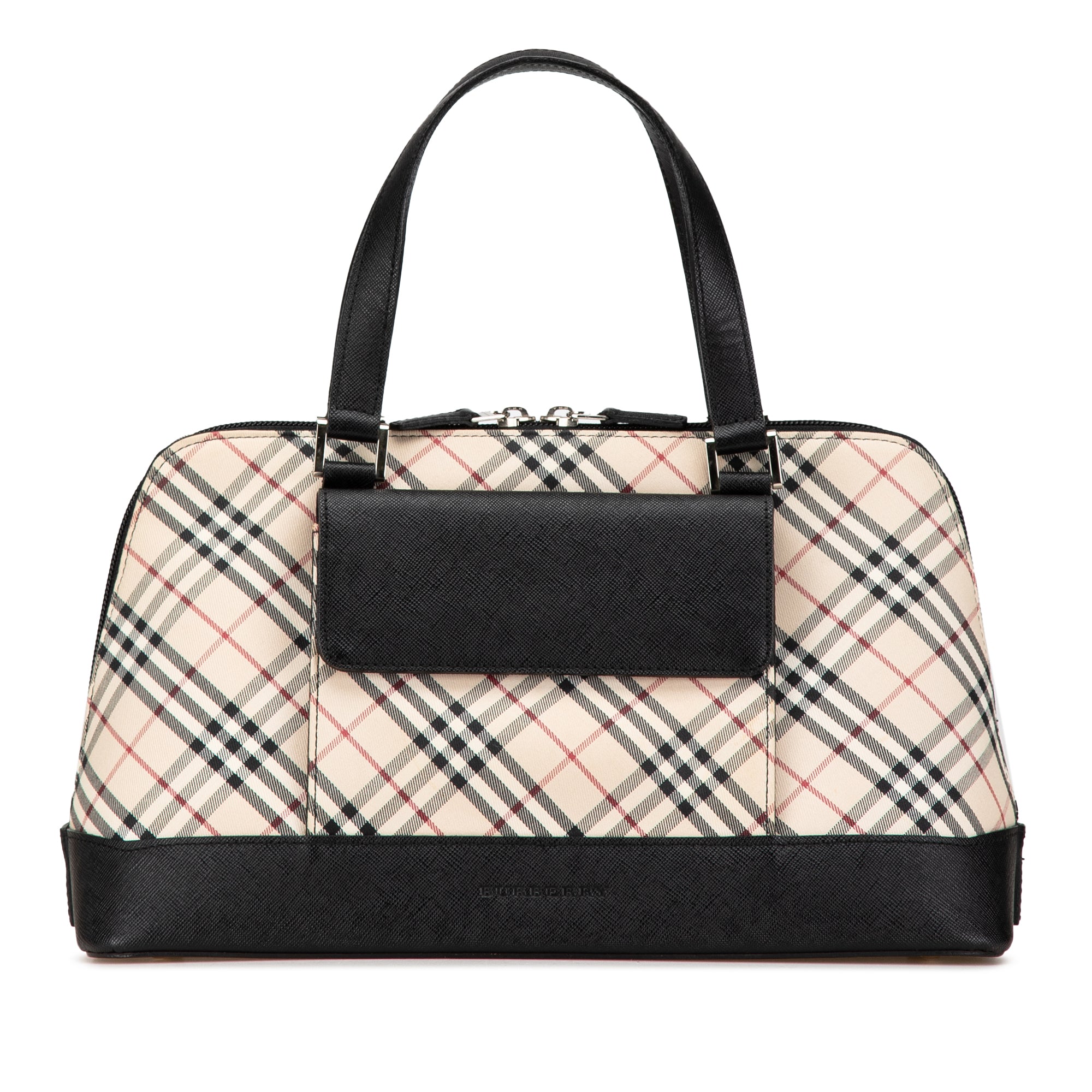 image of Beige Burberry Nova Check Canvas Handbag