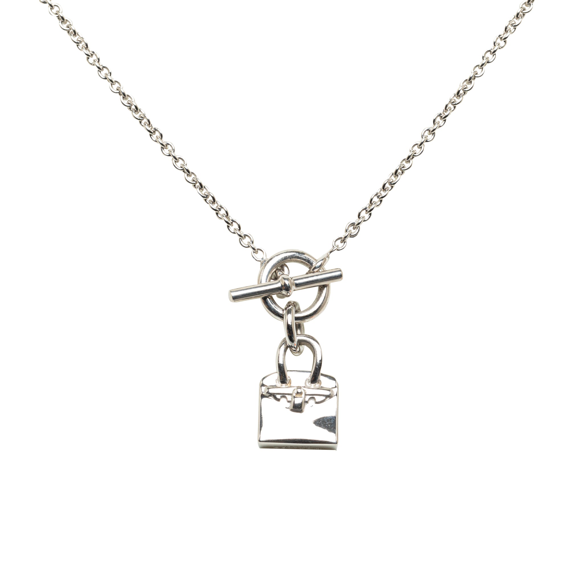 Silver Amulettes Birkin Pendant Necklace