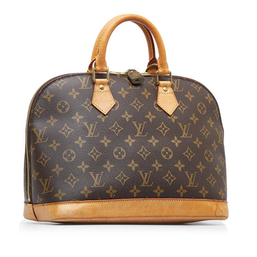 Louis Vuitton Alma MM handbag with strap in brown Monogram canvas at 1stDibs